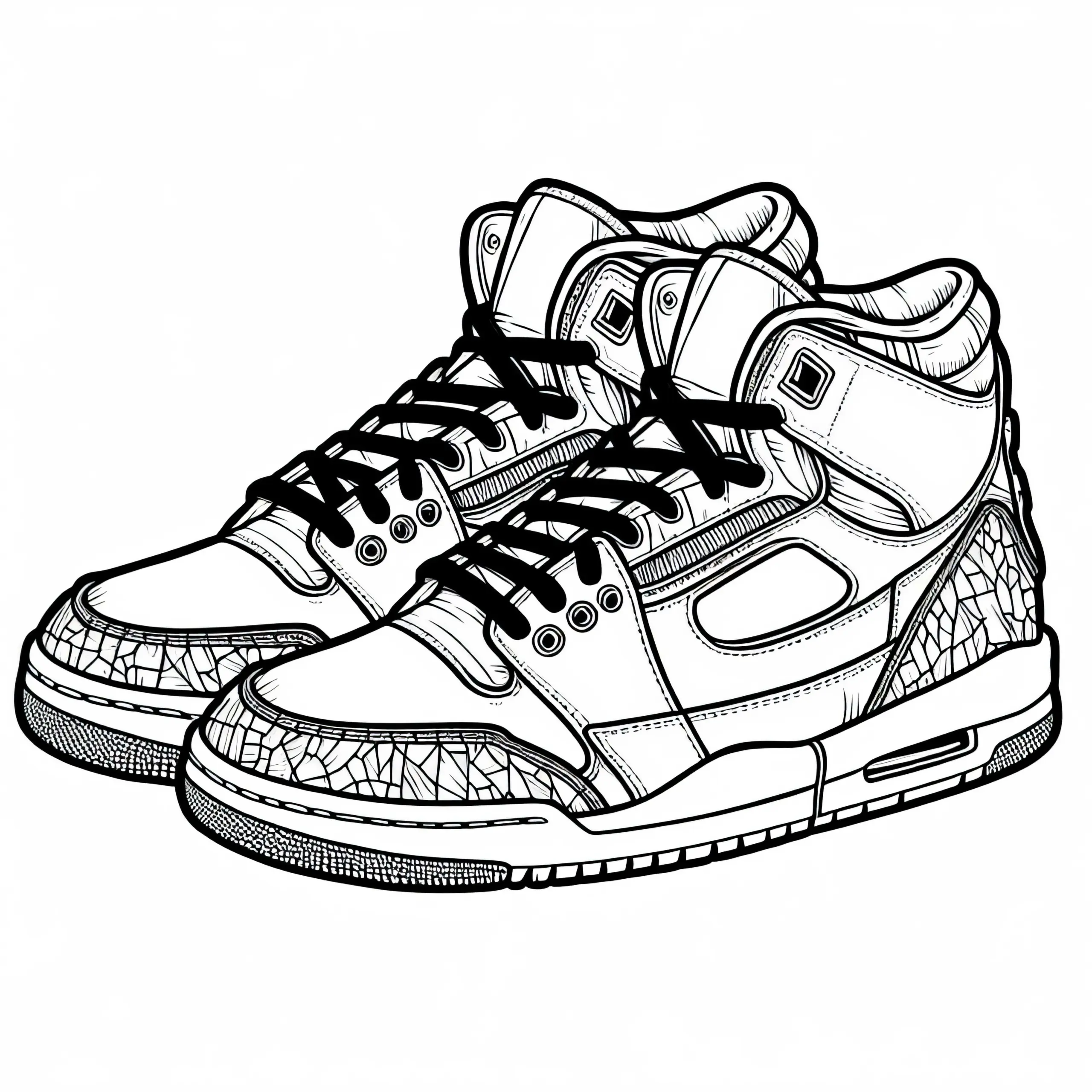 Ausmalbild Sneaker – kostenlose Malvorlage für Kleidung