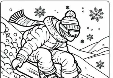 Snowboarden: kostenlose Ausmalbilder
