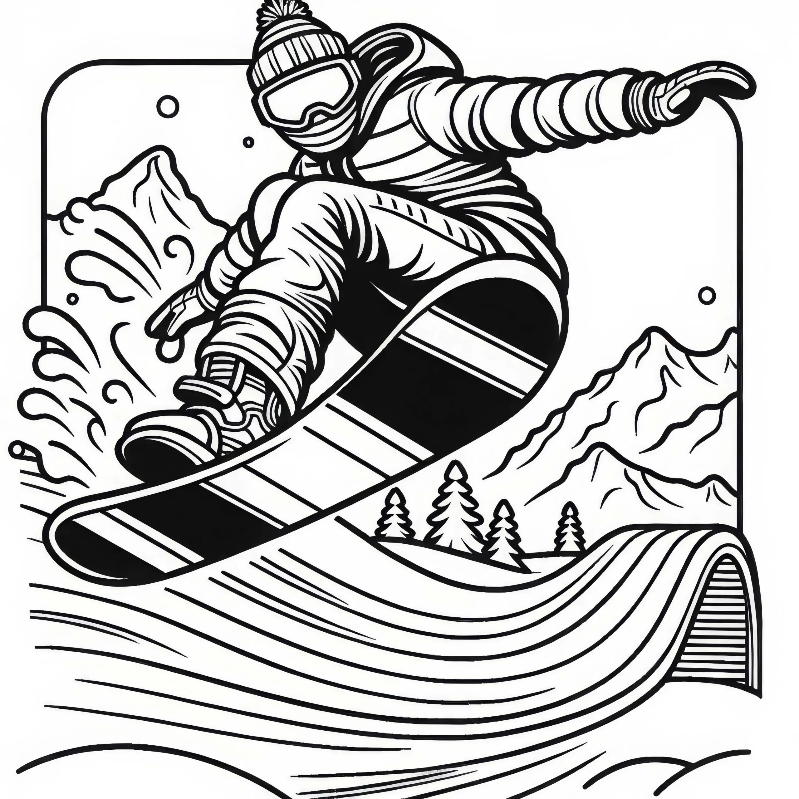 Snowboarder Malvorlage Kostenlos Herunterladen (Ausmalbild)