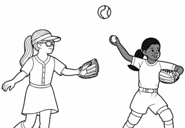 Softballspielerinnen Ausmalbild Kostenlos