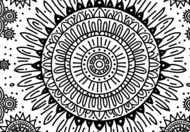 Kostenloses Sonnen-Mandala Ausmalbild für den Sommer