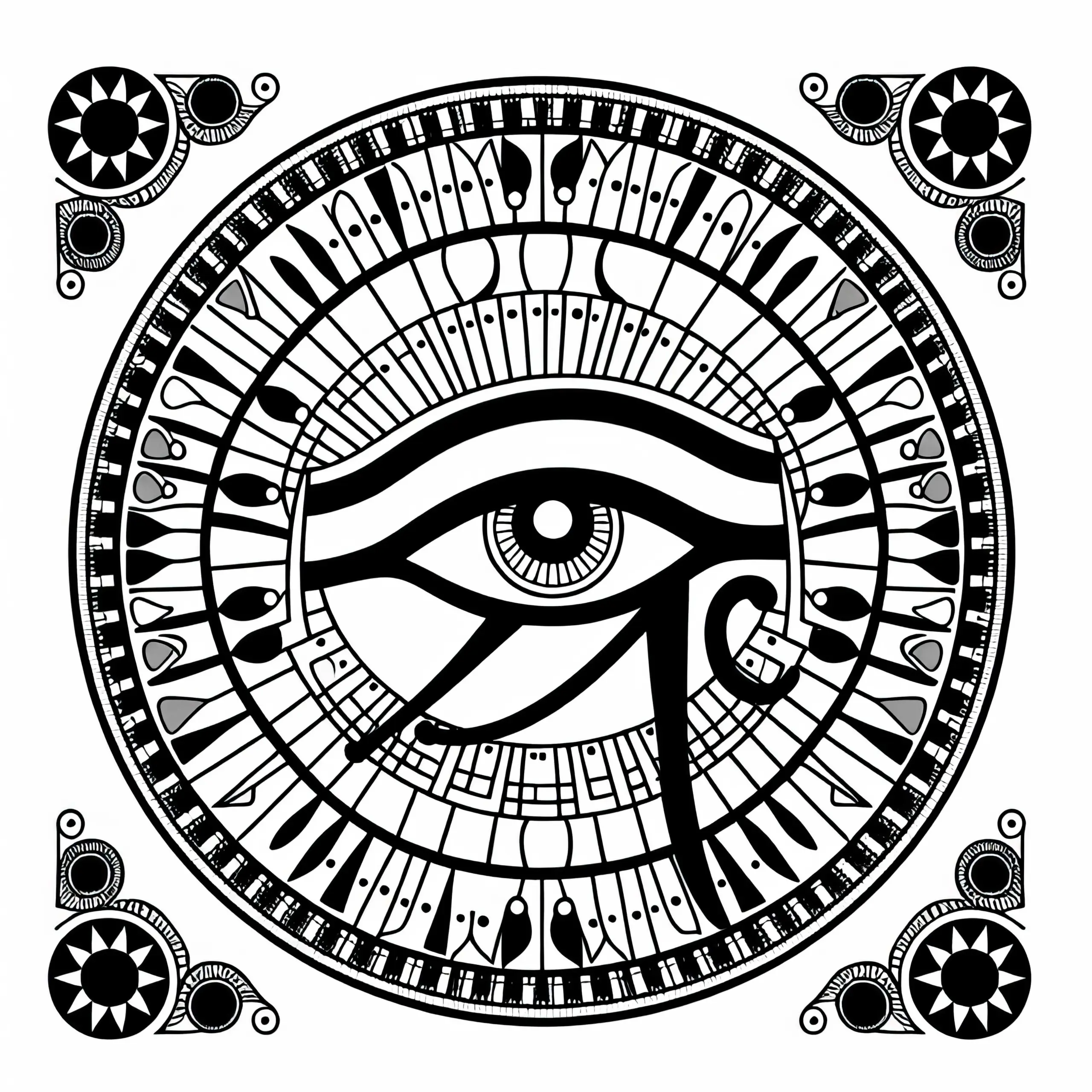Sonnenauge von Ra: Das Ausmalbild für die Weltwacht der ägyptischen Mythologie