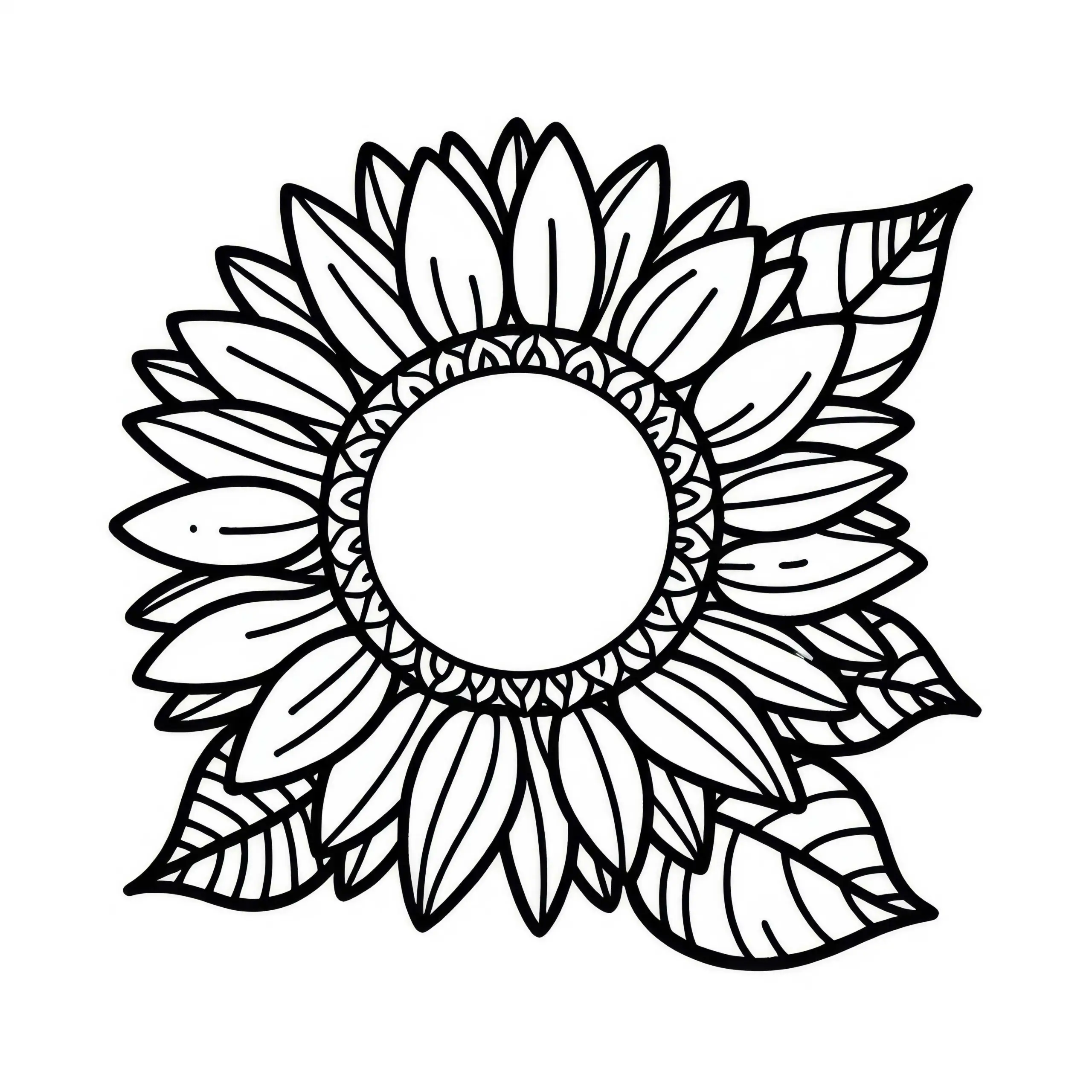 Ausmalbild Sonnenblume kostenlos herunterladen