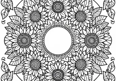 Sonnenblumen-Mandala Ausmalbild für den Sommer – Kostenlos