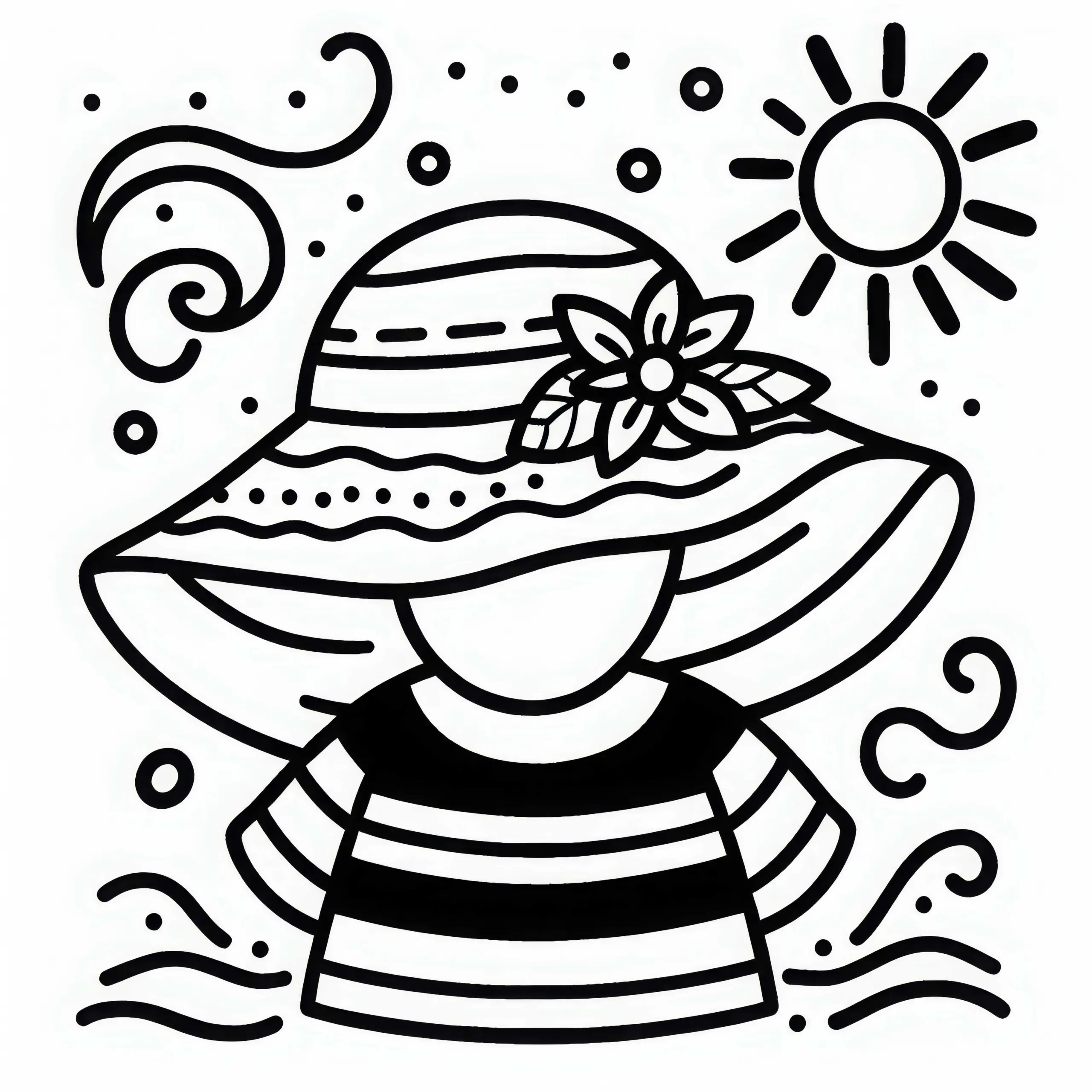 Sonnenhut Ausmalbild – Kostenloses Bild zum Ausmalen und Herunterladen