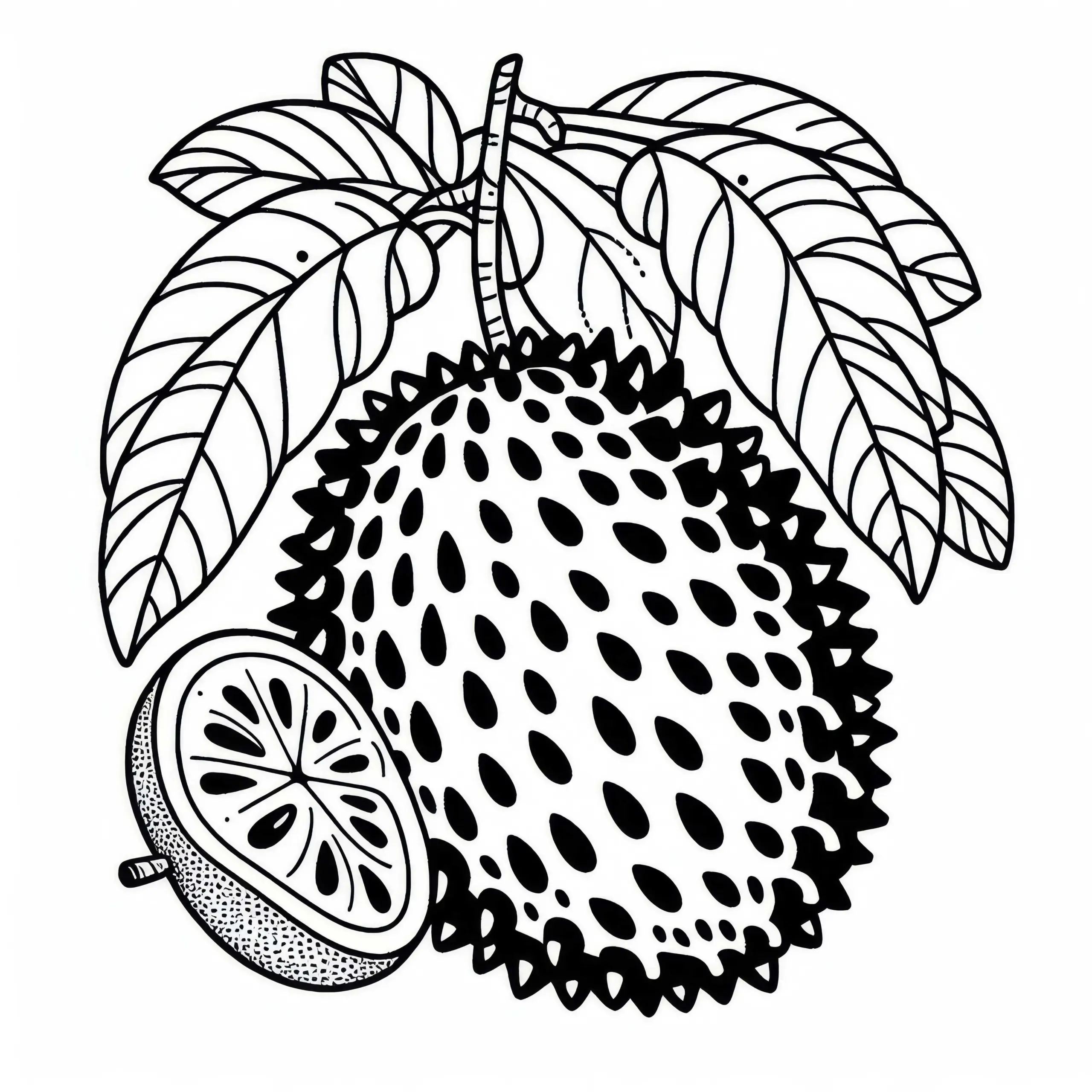 Soursop guanabana Ausmalbild kostenlos