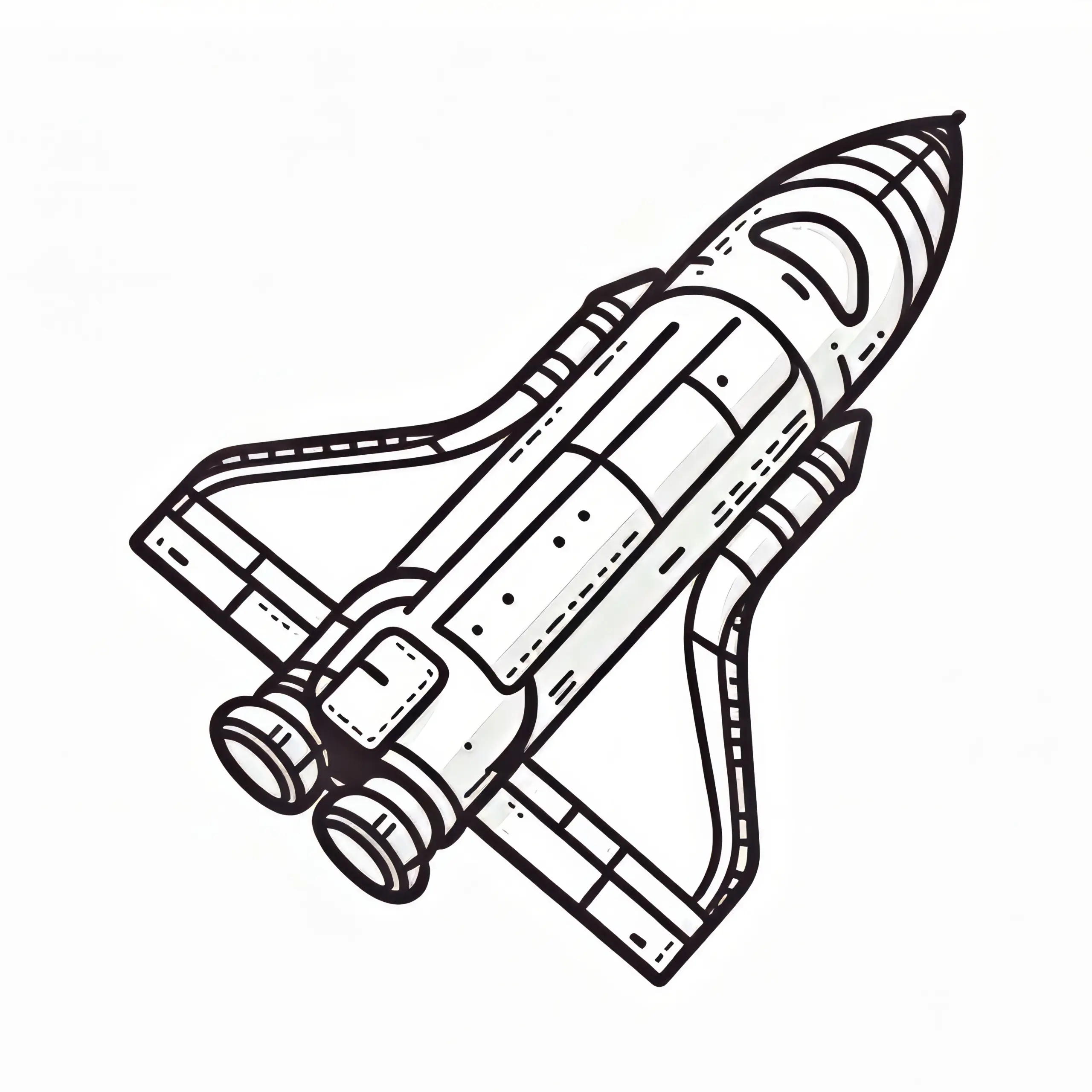 Space Shuttle: Einfaches Ausmalbild zum Download (Kostenlos)