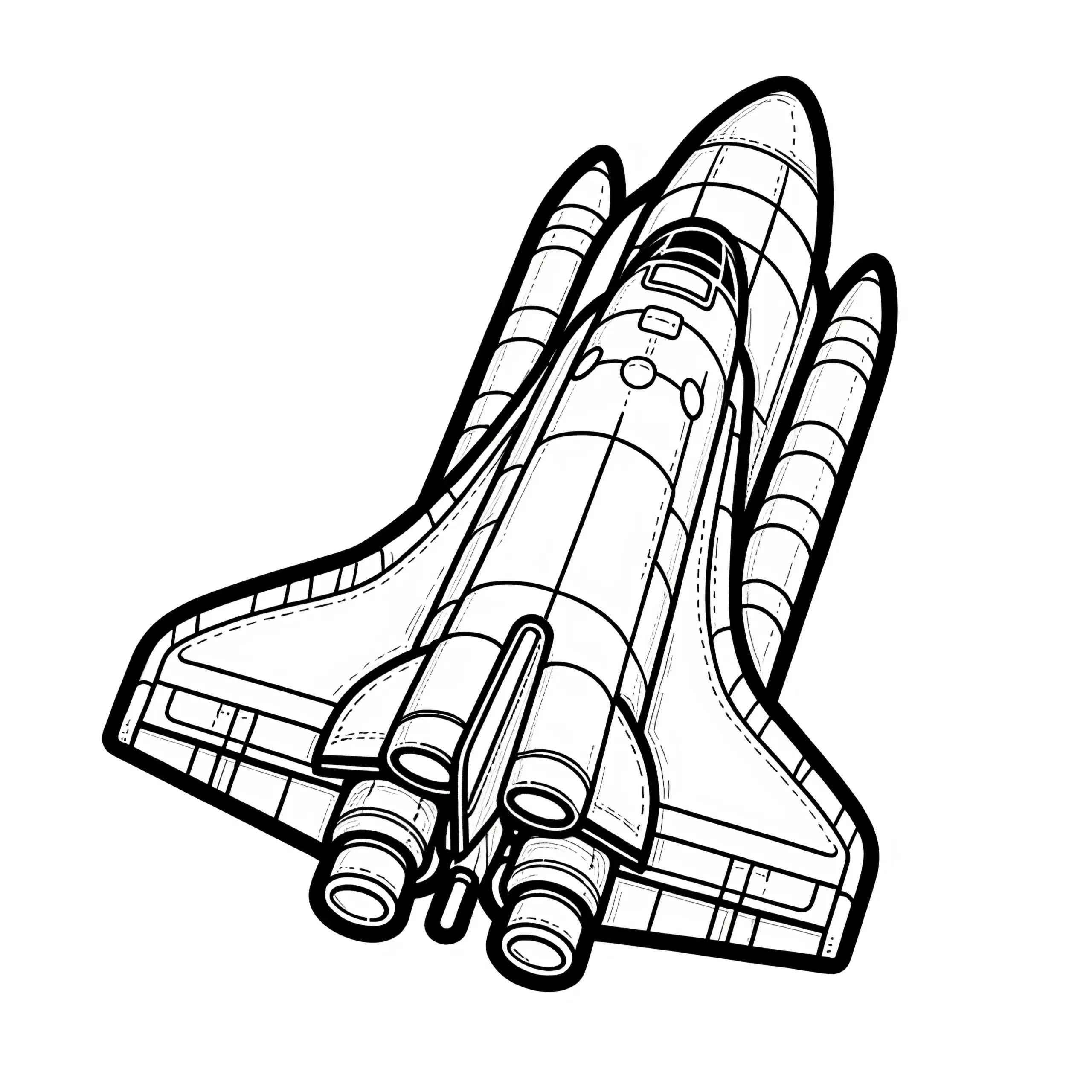 Space Shuttle Malvorlage: Gratis zum Herunterladen (Ausmalbild)