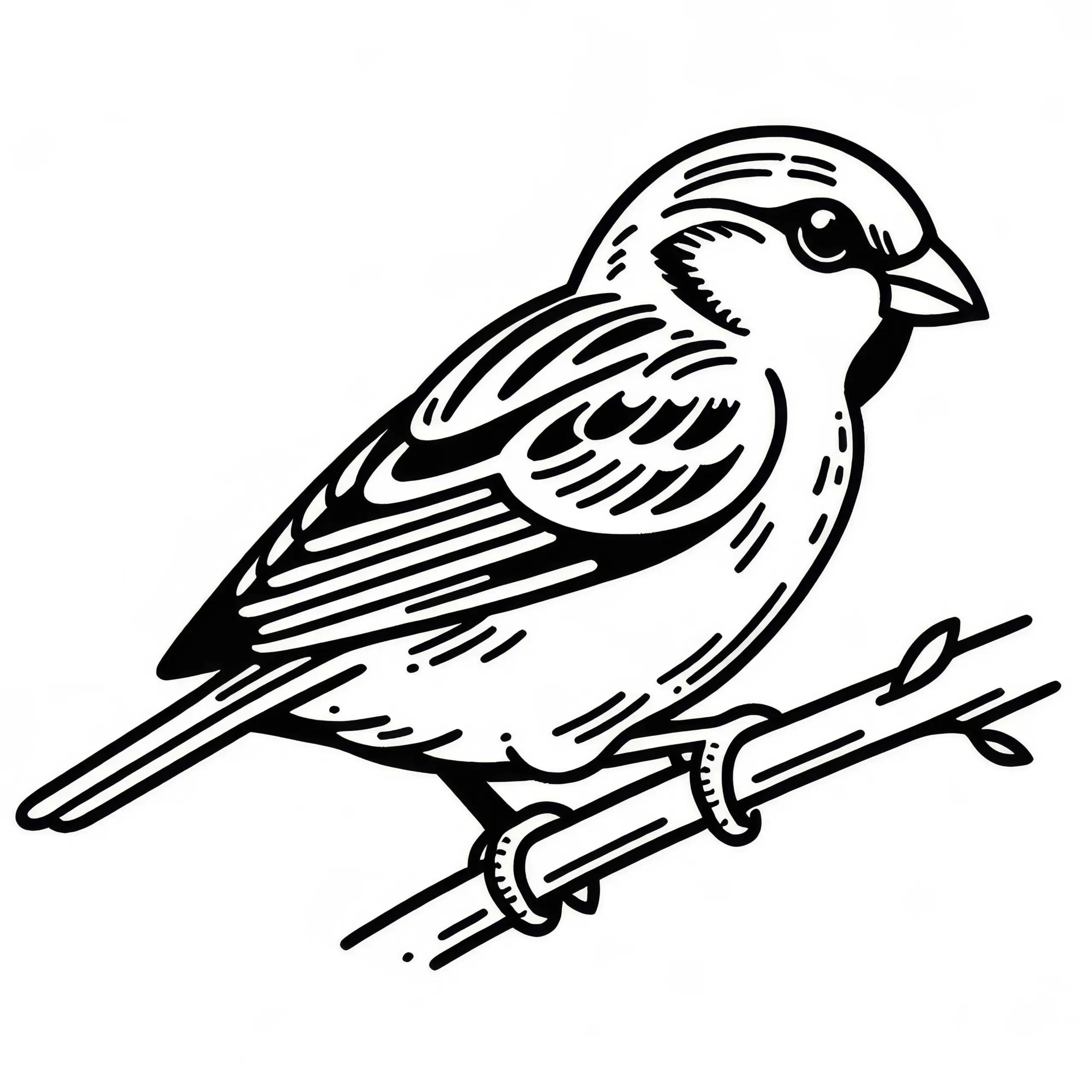 Spatz Haussperling Vogel Europa Ausmalbild Kostenlos