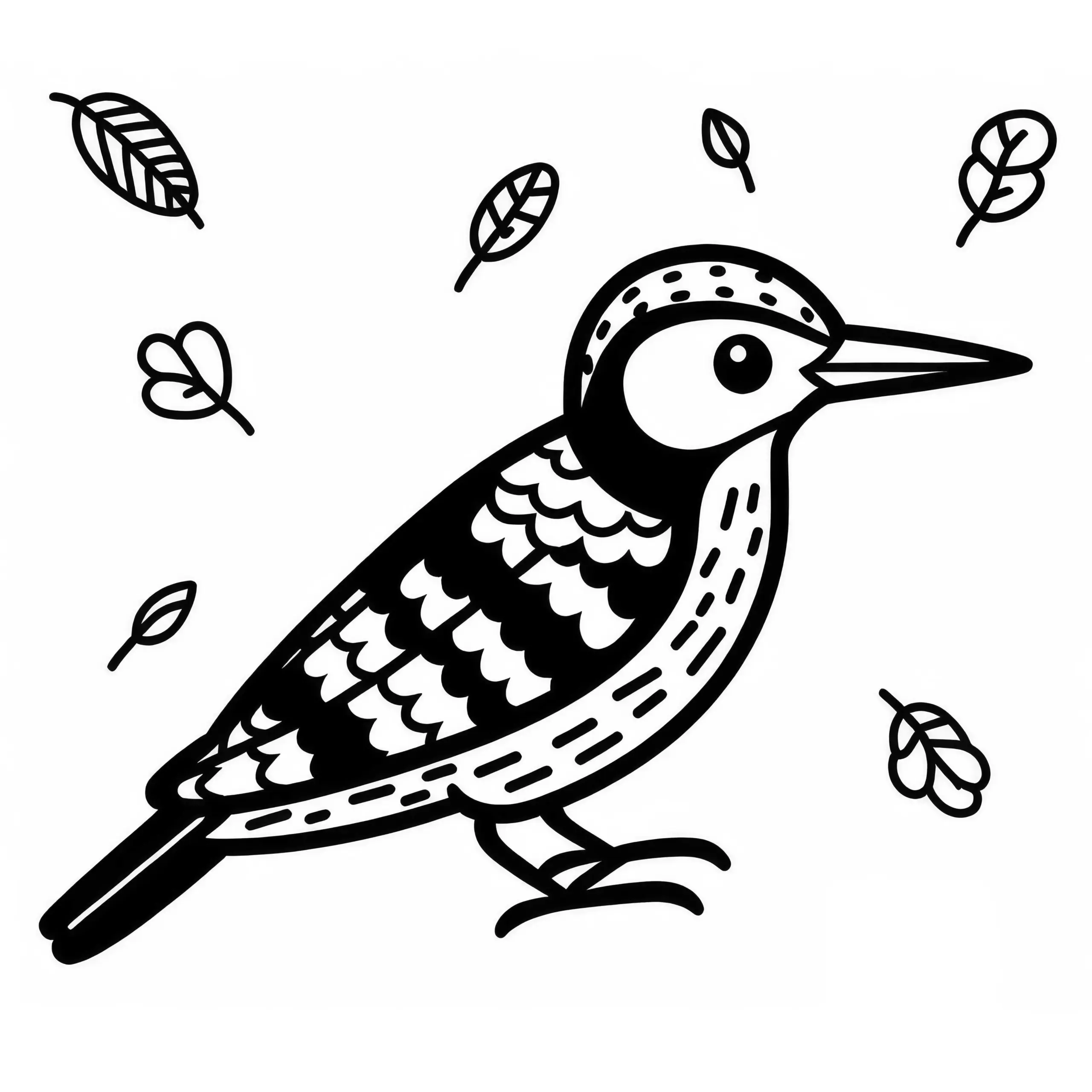 Specht – Buntspecht – Vogel – Europa – Ausmalbild – Kostenlos