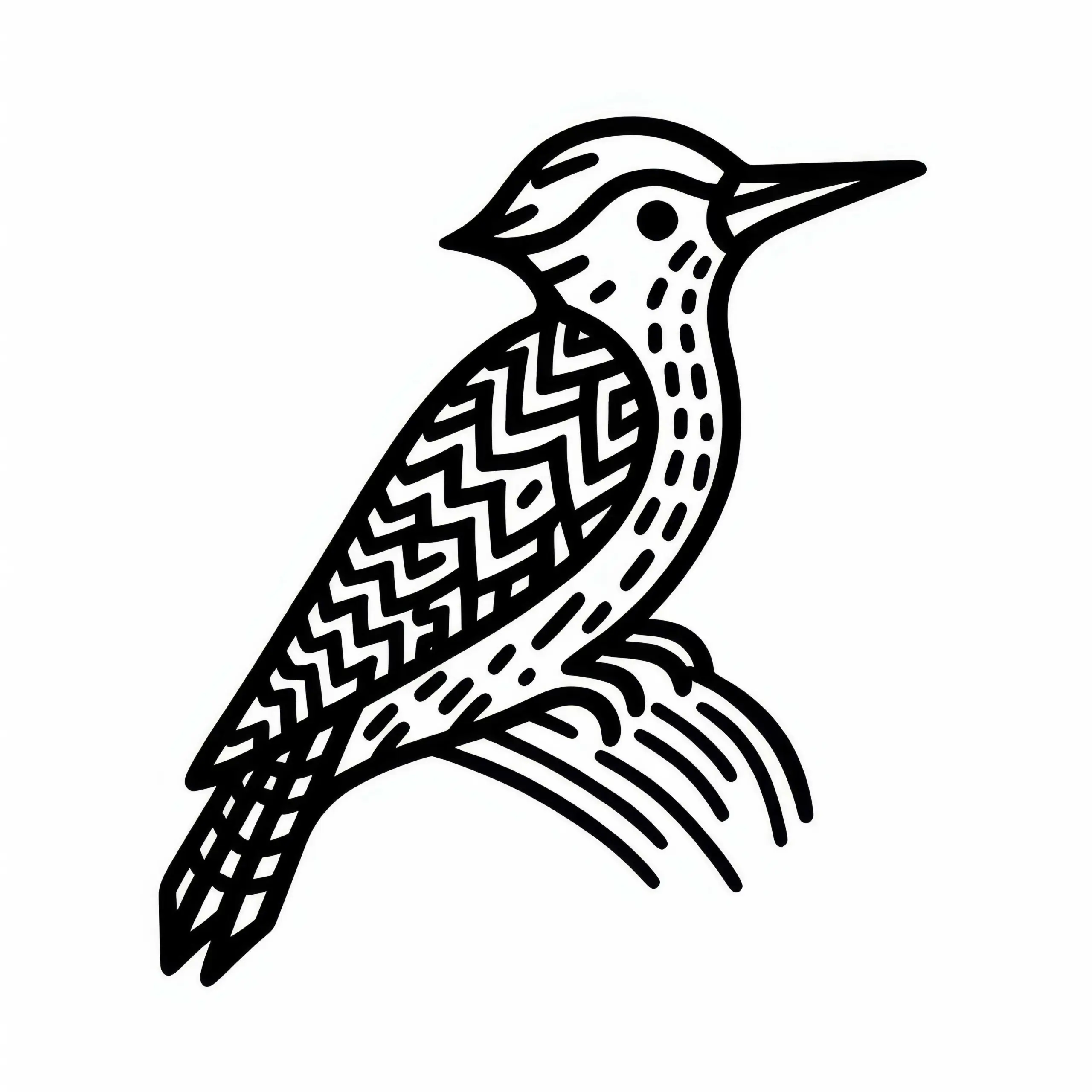 Specht Malvorlage Vogel Kostenlos (Ausmalbild)