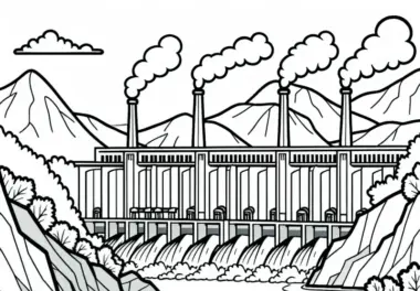 Speicherkraftwerk Ausmalbild Kostenlos zum Download