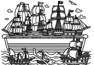 Spielzeug Segelschiffe Ausmalbild für Piraten – Kostenloses Angebot
