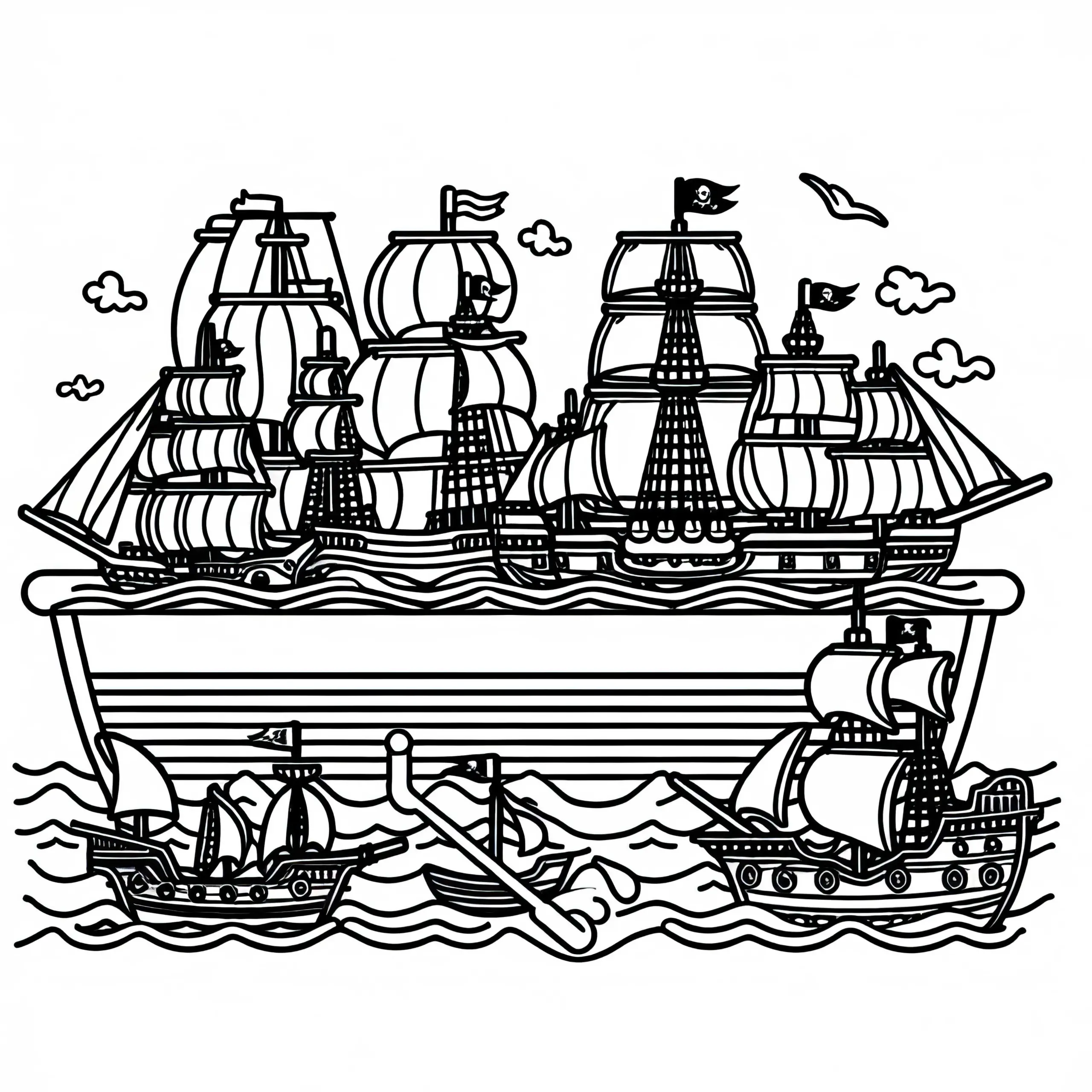 Spielzeug Segelschiffe Ausmalbild für Piraten – Kostenloses Angebot