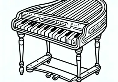 Spinett Malvorlage für ein Tasteninstrument zum Ausmalen