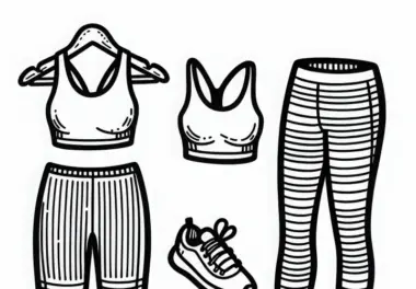 Sportleggings und Tanktops für Aerobic – Malvorlage kostenlos