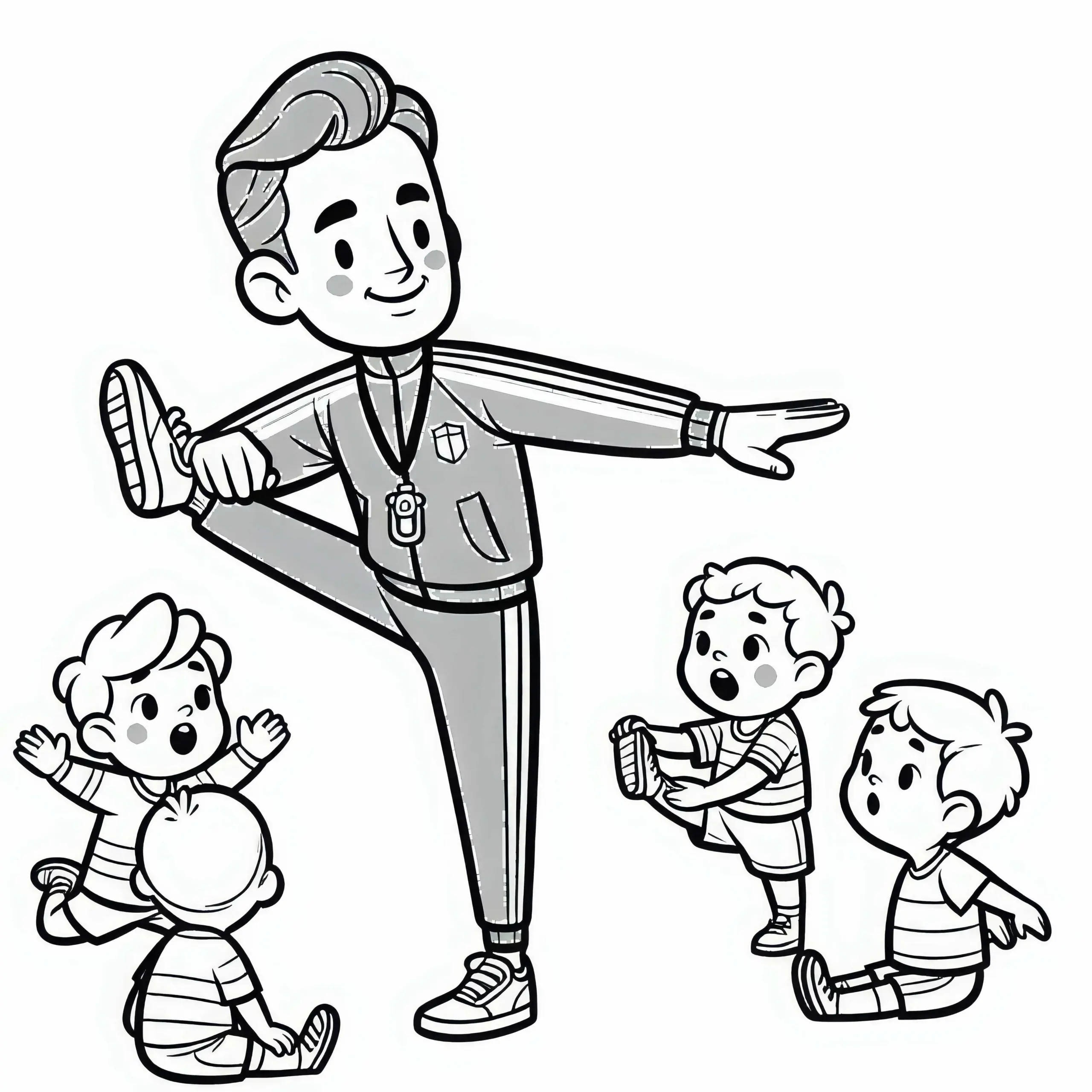 Sportlehrer Malvorlage Einfach Gratis (Ausmalbild)