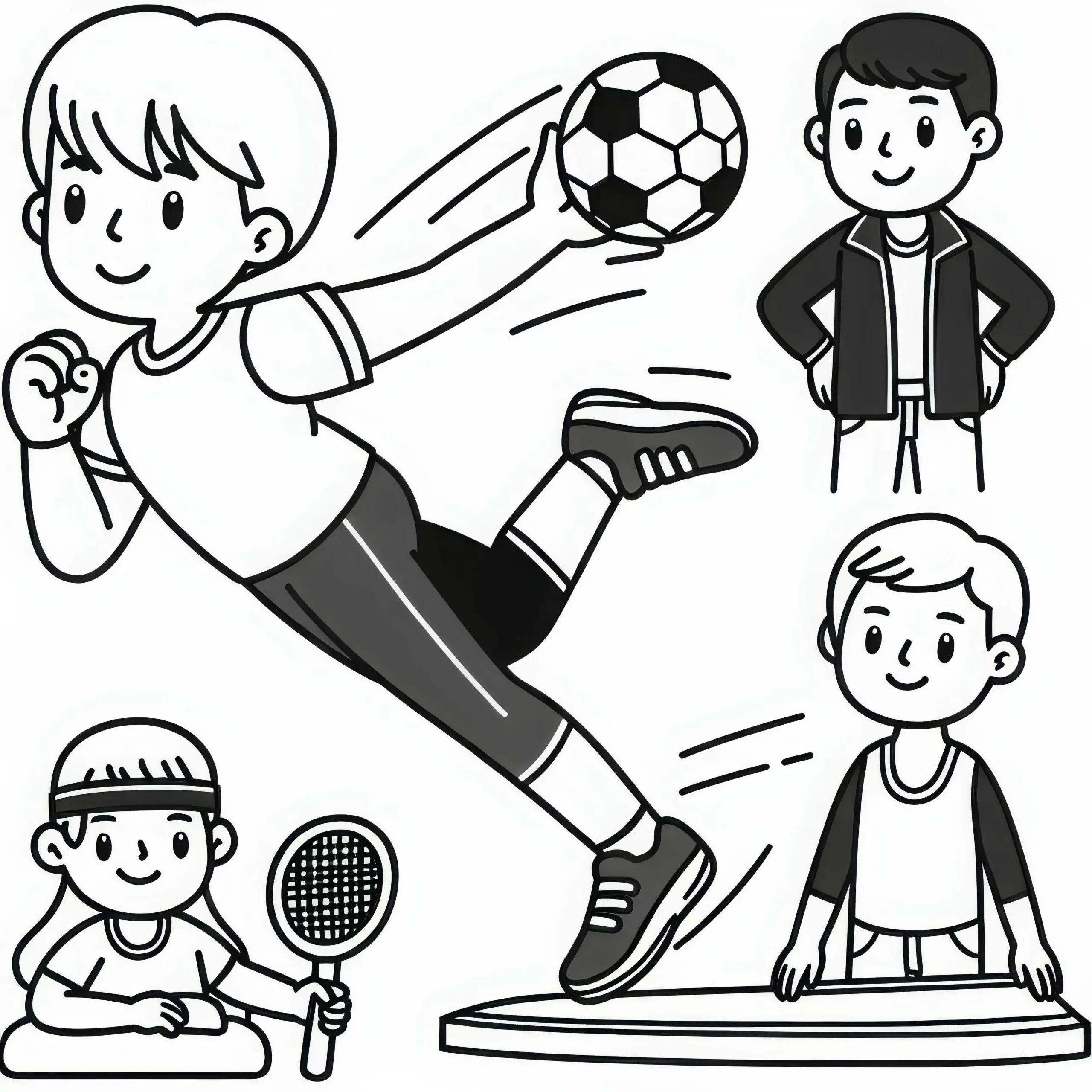 Sportler Malvorlage Kostenlos – Einfache Ausmalvorlage für Groß und Klein (Ausmalbild)
