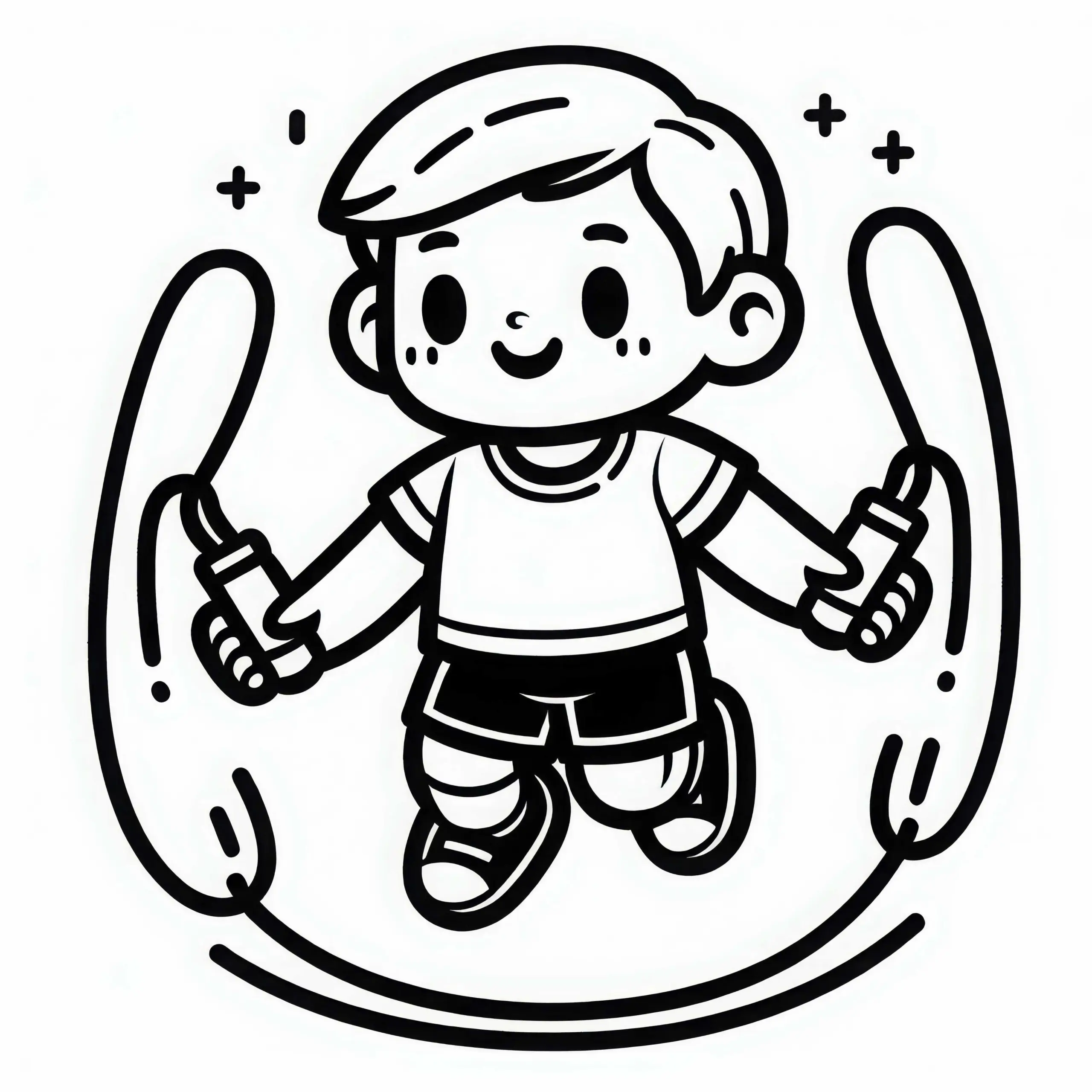 Springseil für das Fitnesstraining – Ausmalbild einfach gratis