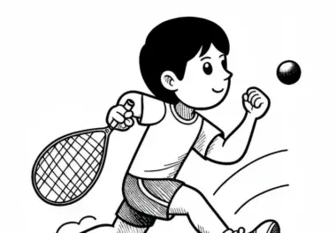Squashspieler Ausmalbild Gratis