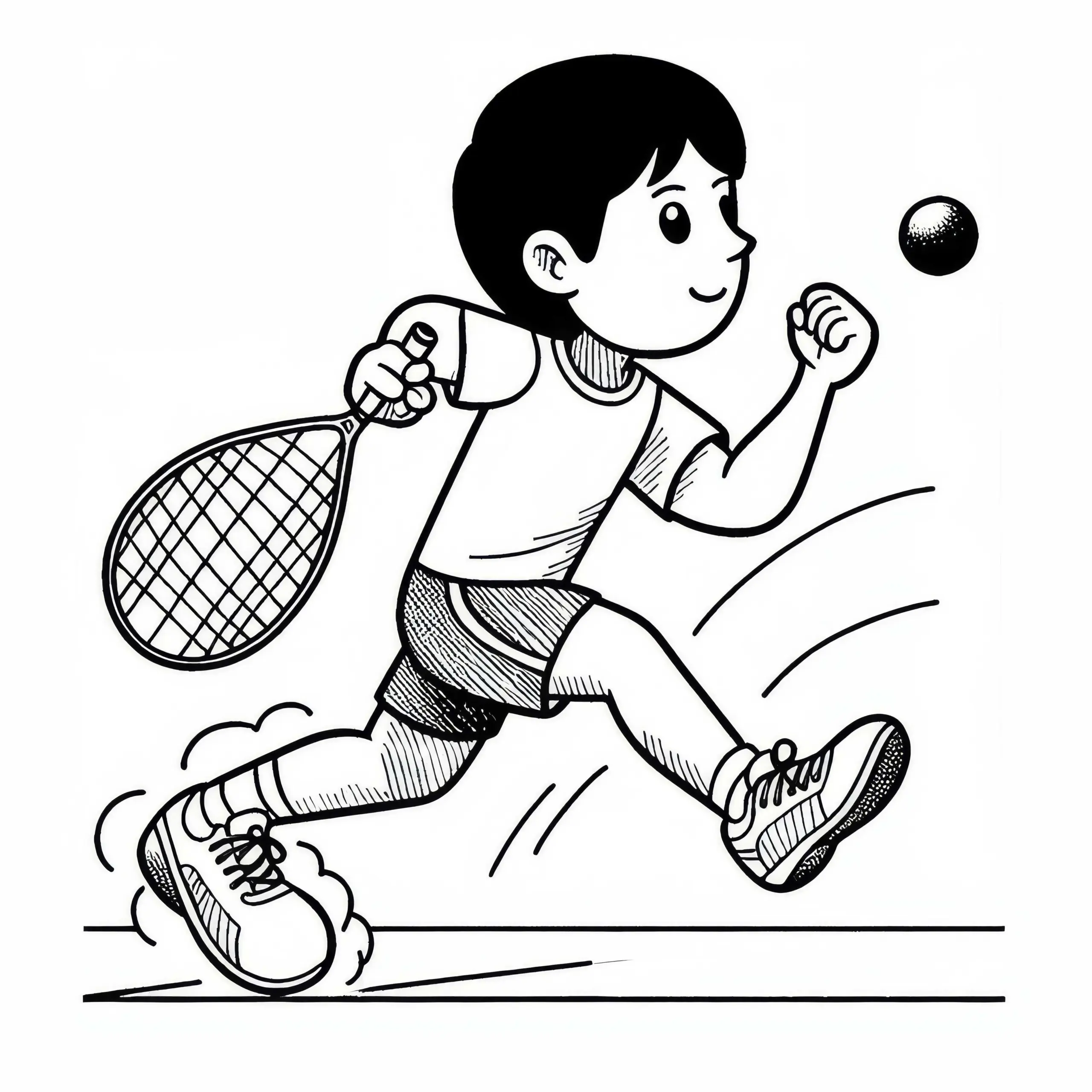 Squashspieler Ausmalbild Gratis