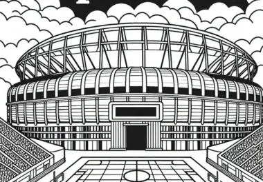Kostenloses Ausmalbild eines Stadions