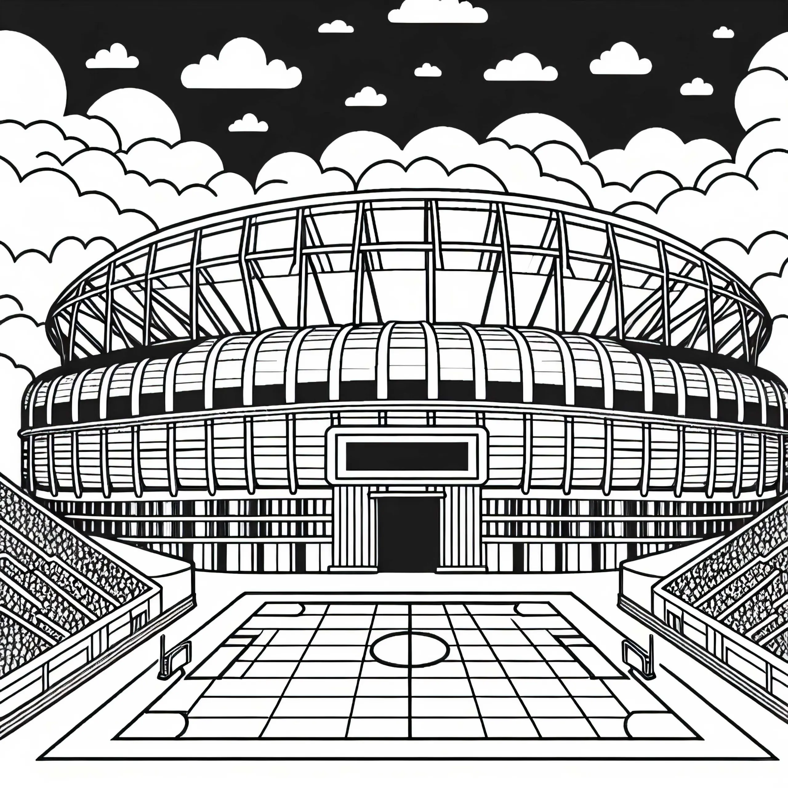 Kostenloses Ausmalbild eines Stadions