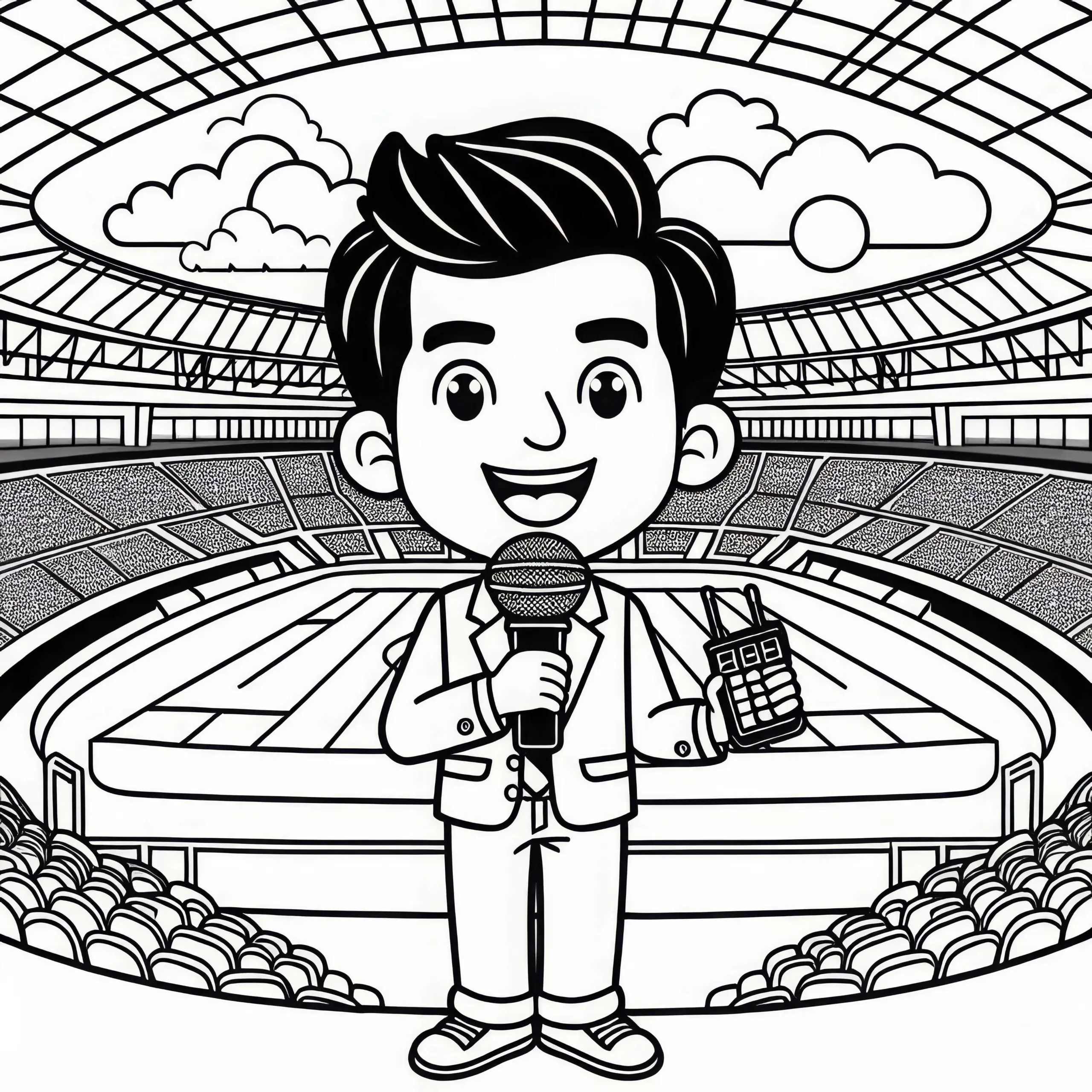 Stadionsprecher Ausmalbild Einfach Kostenlos