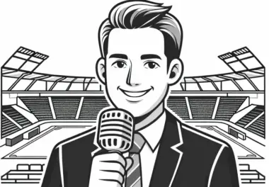 Stadionsprecher begrüßt Zuschauer – Ausmalbild kostenlos