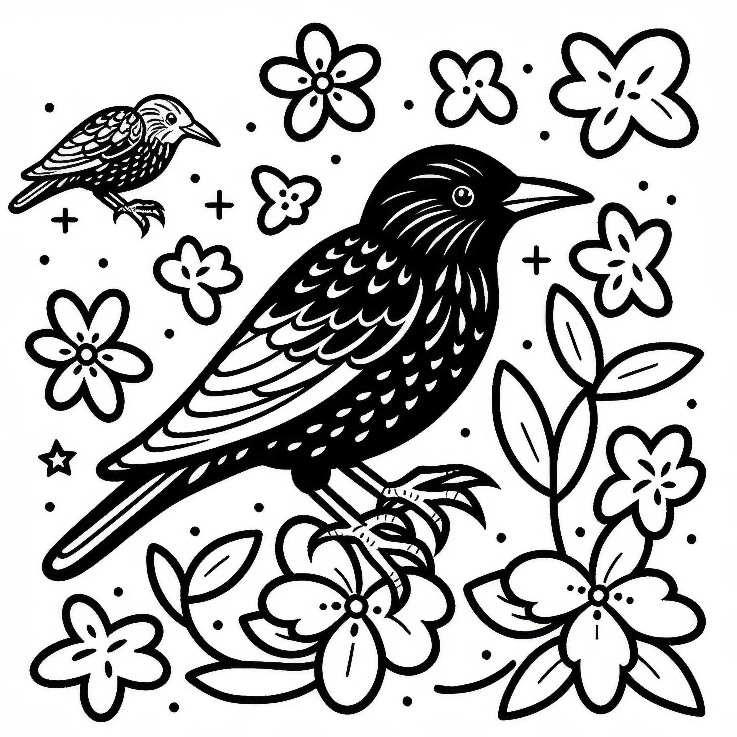 Star Vogel Europa Malvorlage Gratis (Ausmalbild)