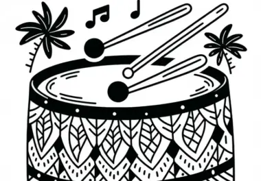 Steel Drum Malvorlage für Schlaginstrumente – Kostenlos herunterladen