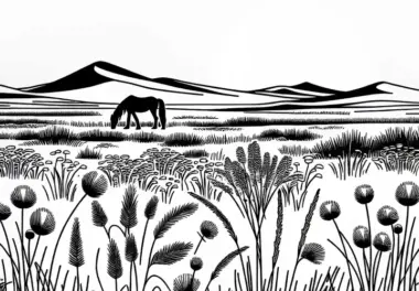 Steppenlandschaft Malvorlage Kostenlos