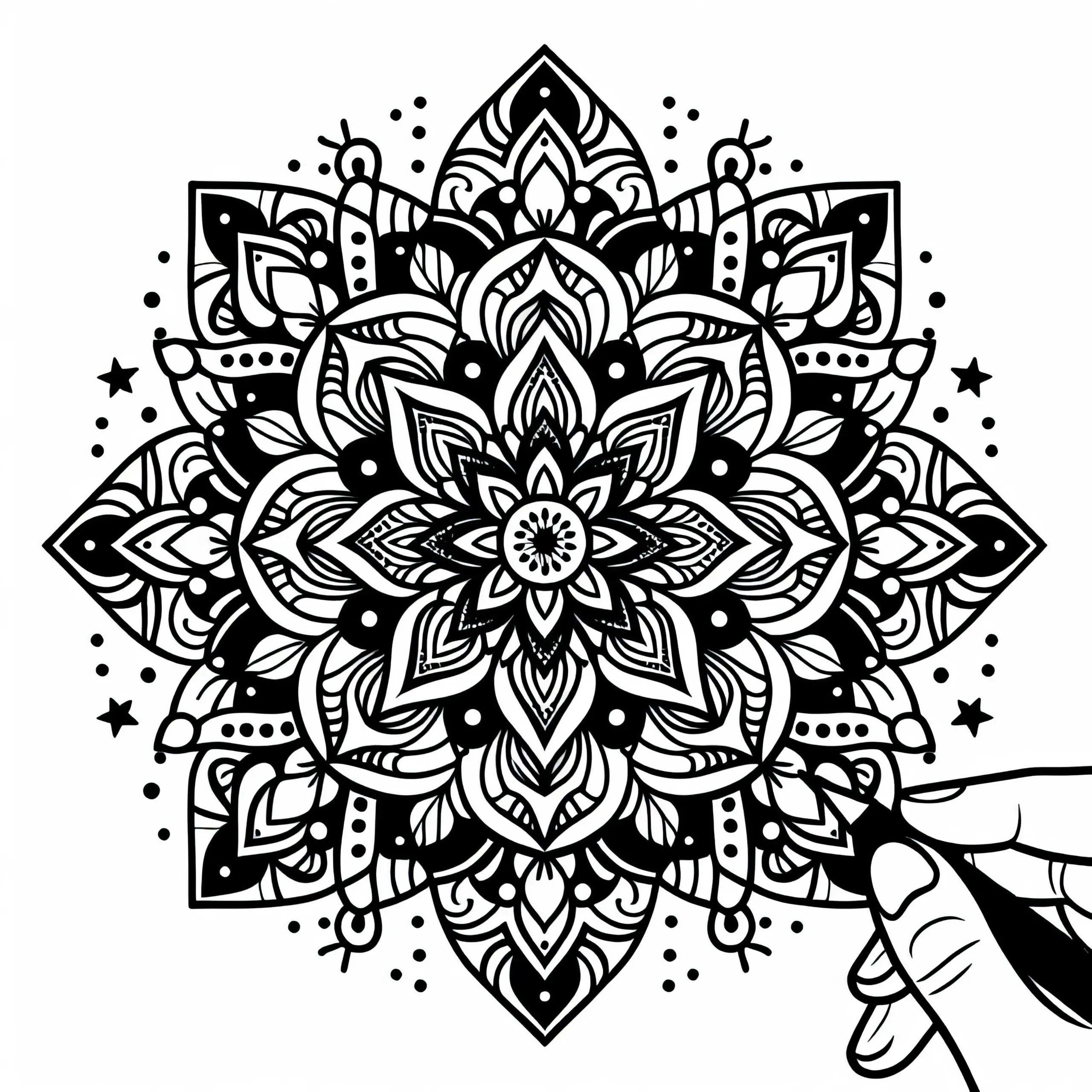 Stern-Mandala Malvorlage Kostenlos (Ausmalbild)