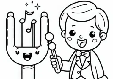 Stimmgabel für Sänger – Ausmalbild kostenlos
