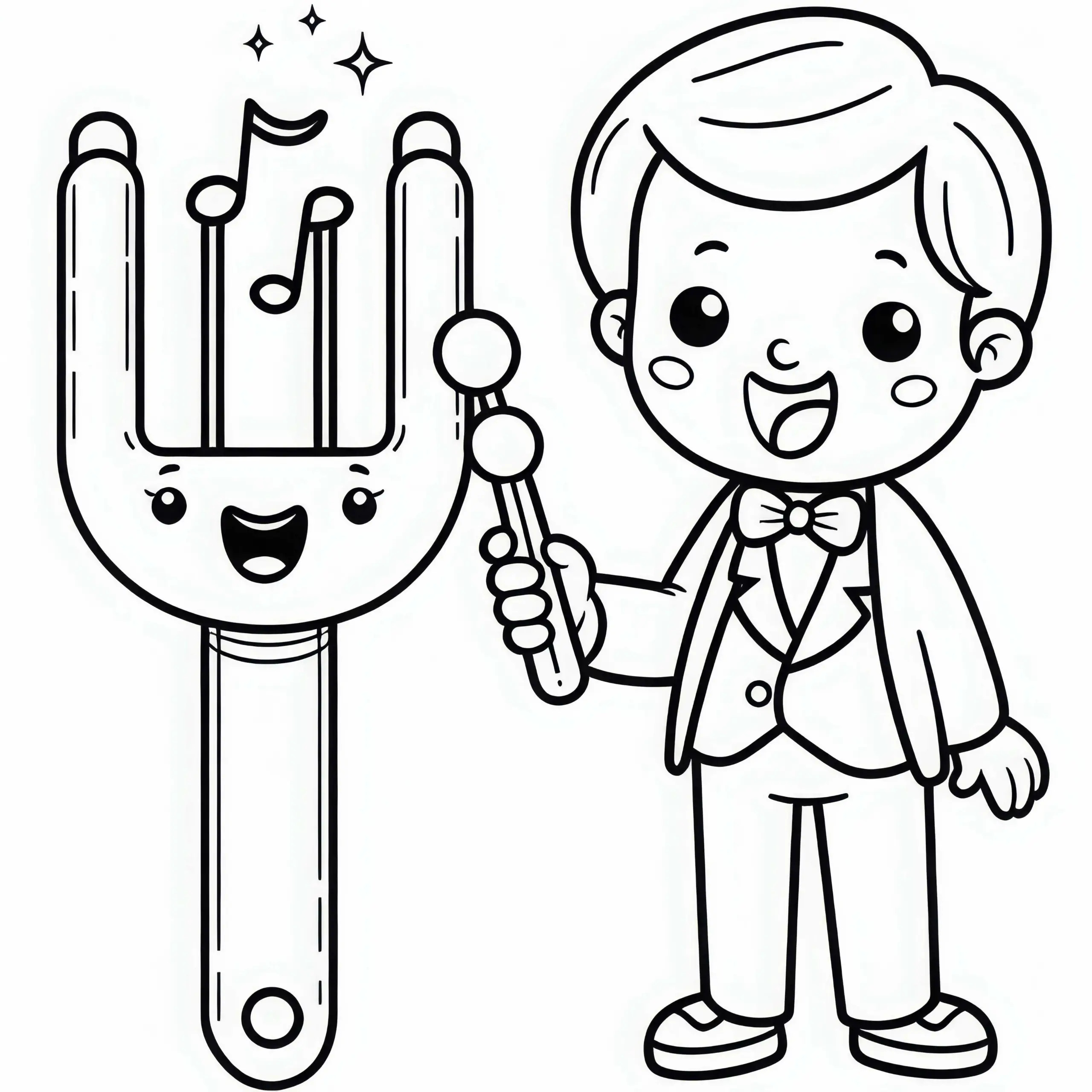 Stimmgabel für Sänger – Ausmalbild kostenlos