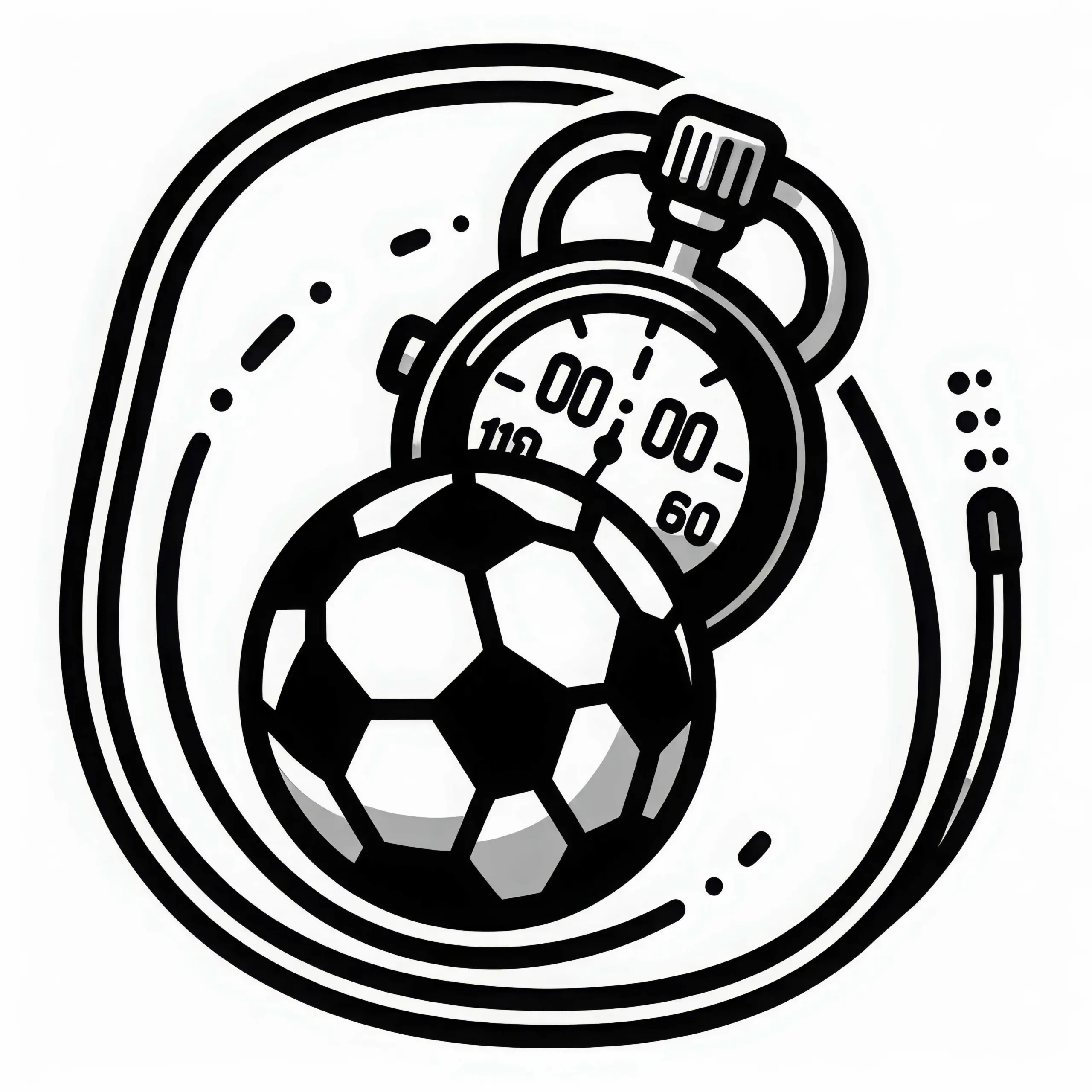 Stoppuhr eines Fußballtrainers Malvorlage kostenlos (Ausmalbild)