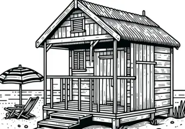 Strandhütte Ausmalbild Kostenlos