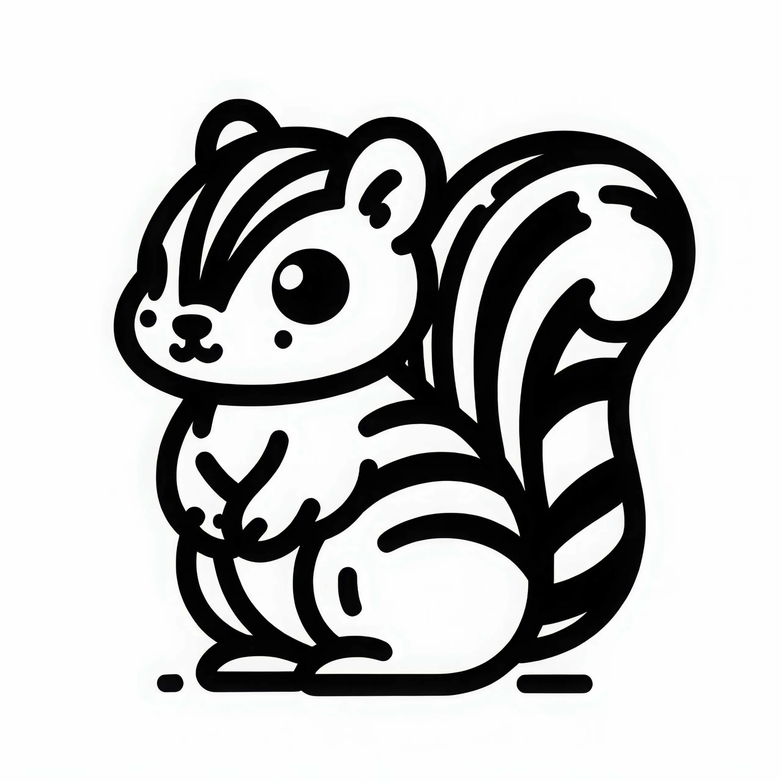 Streifenhörnchen Malvorlage Einfach Gratis (Ausmalbild)