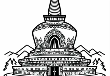 Stupa Malvorlage Gratis zum Ausmalen und Download