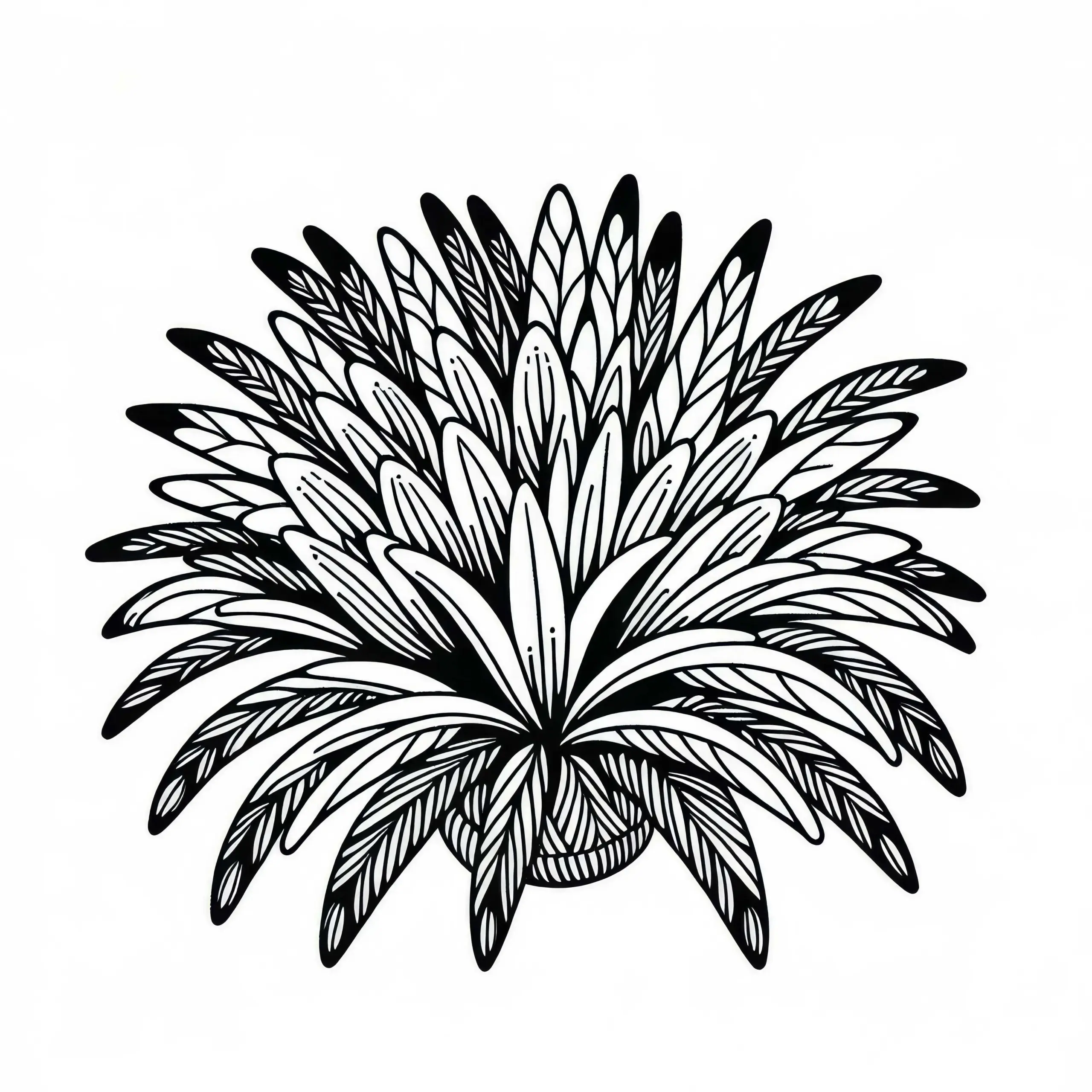Ausmalbild einer südafrikanischen Zwergpalme (Phoenix reclinata) – Kostenlos zum Download
