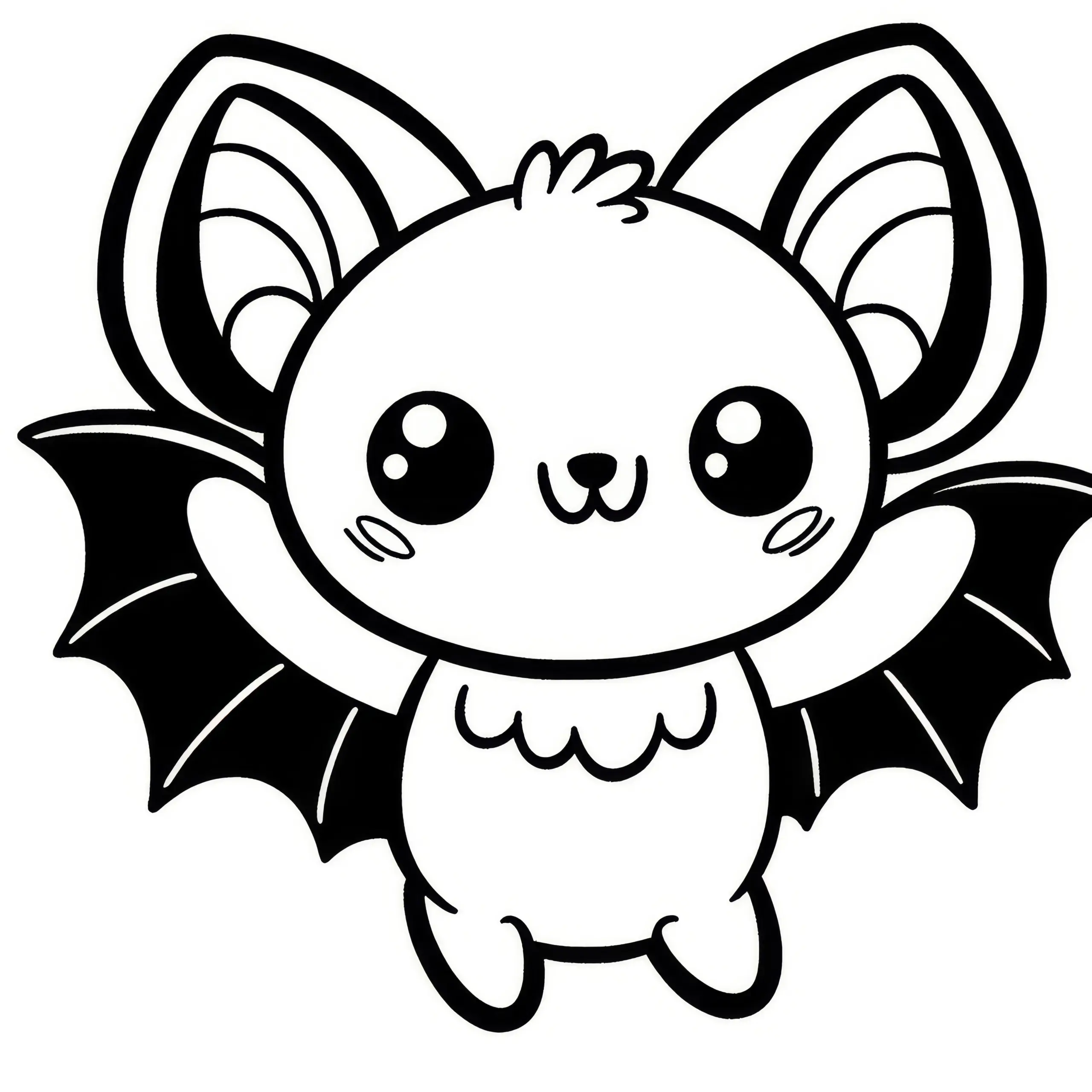 Süße Fledermaus als Halloween Malvorlage (Gratis) (Ausmalbild)