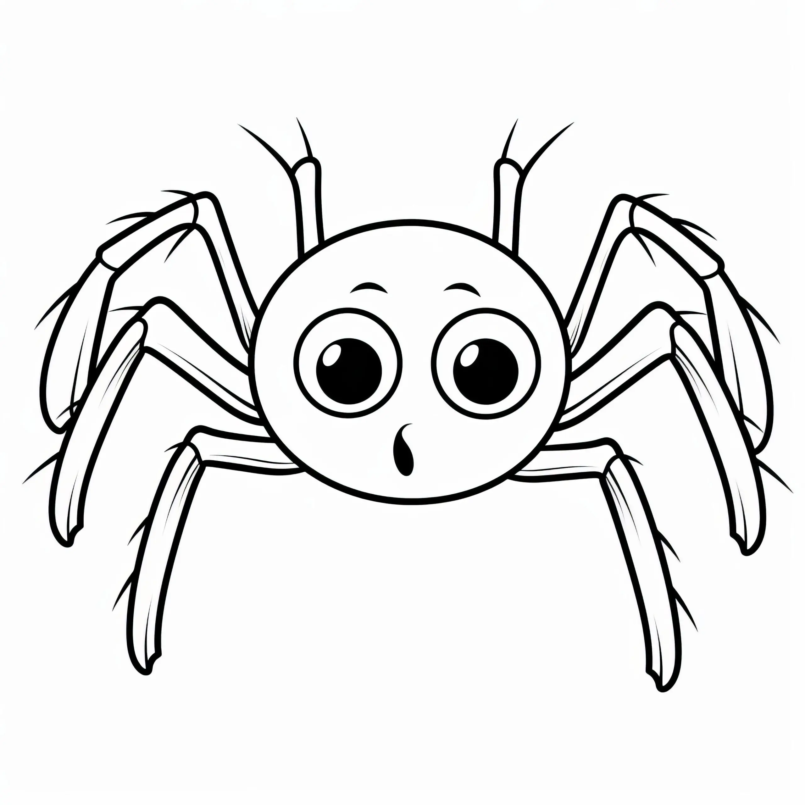 Süße Spinne im Comic-Look als Ausmalbild (Gratis)