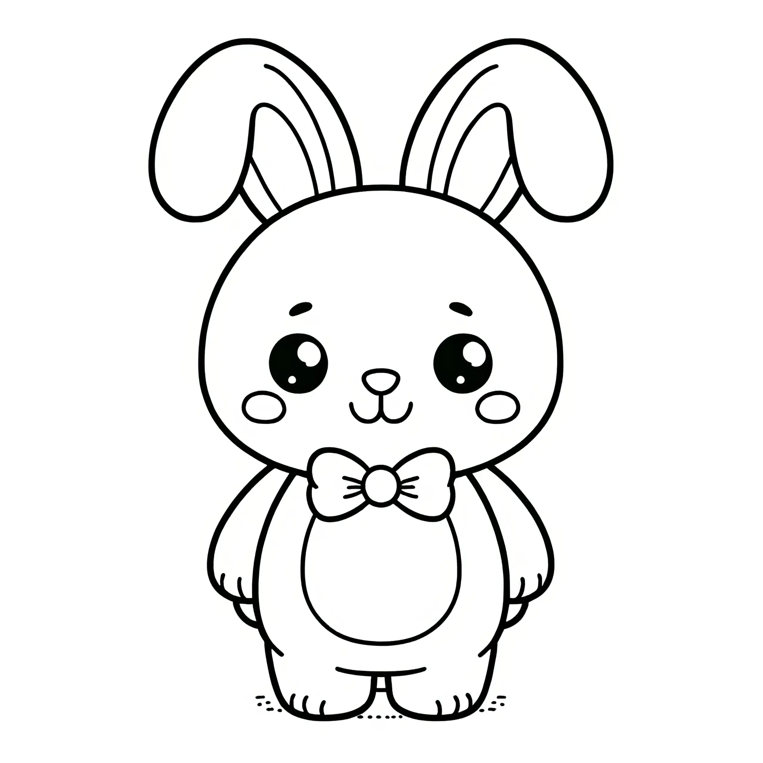 Süßer kleiner Osterhase: Einfache Malvorlage für Kinder (Kostenlos) (Ausmalbild)