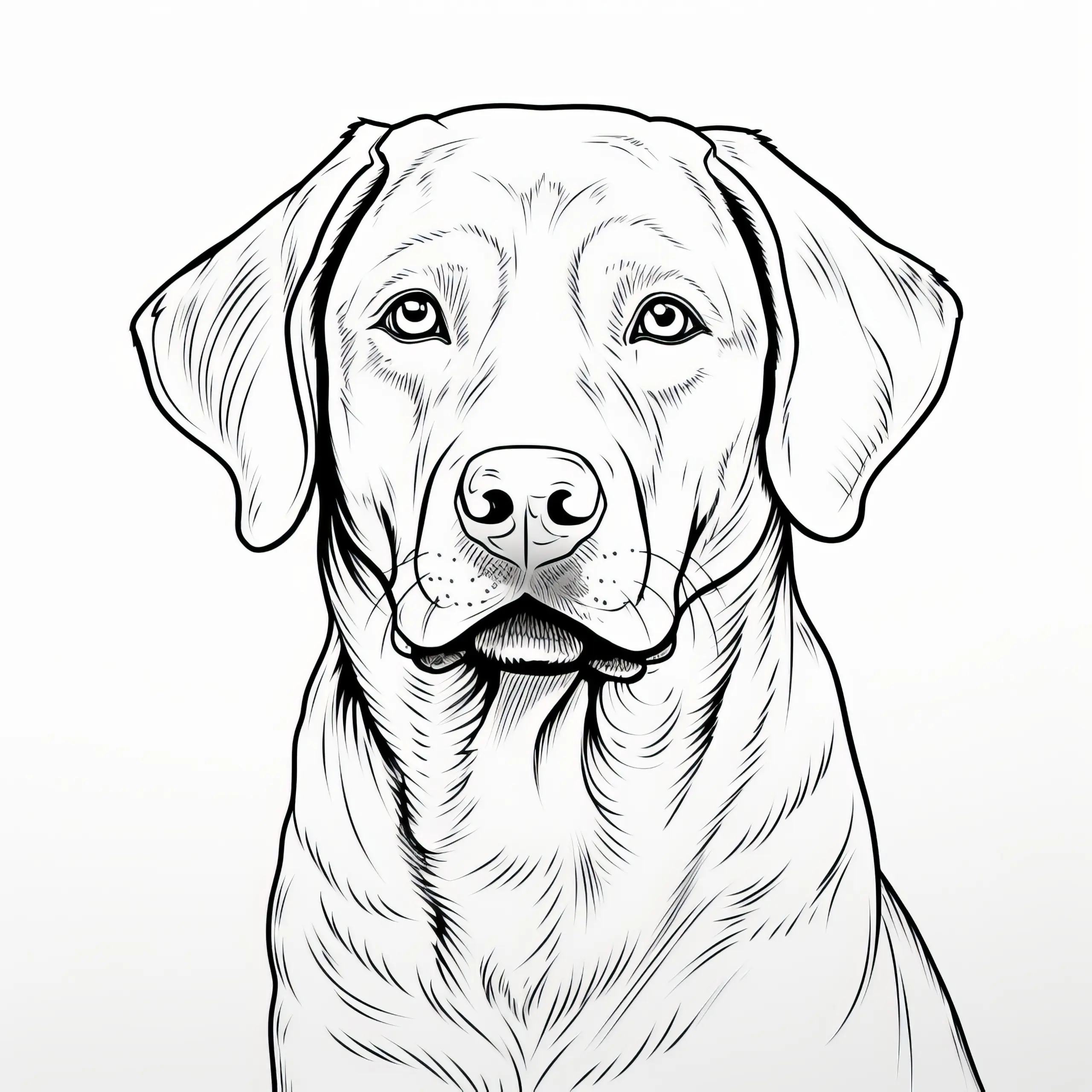 Süßer Labrador: Hunde-Ausmalbild kostenlos zum Download