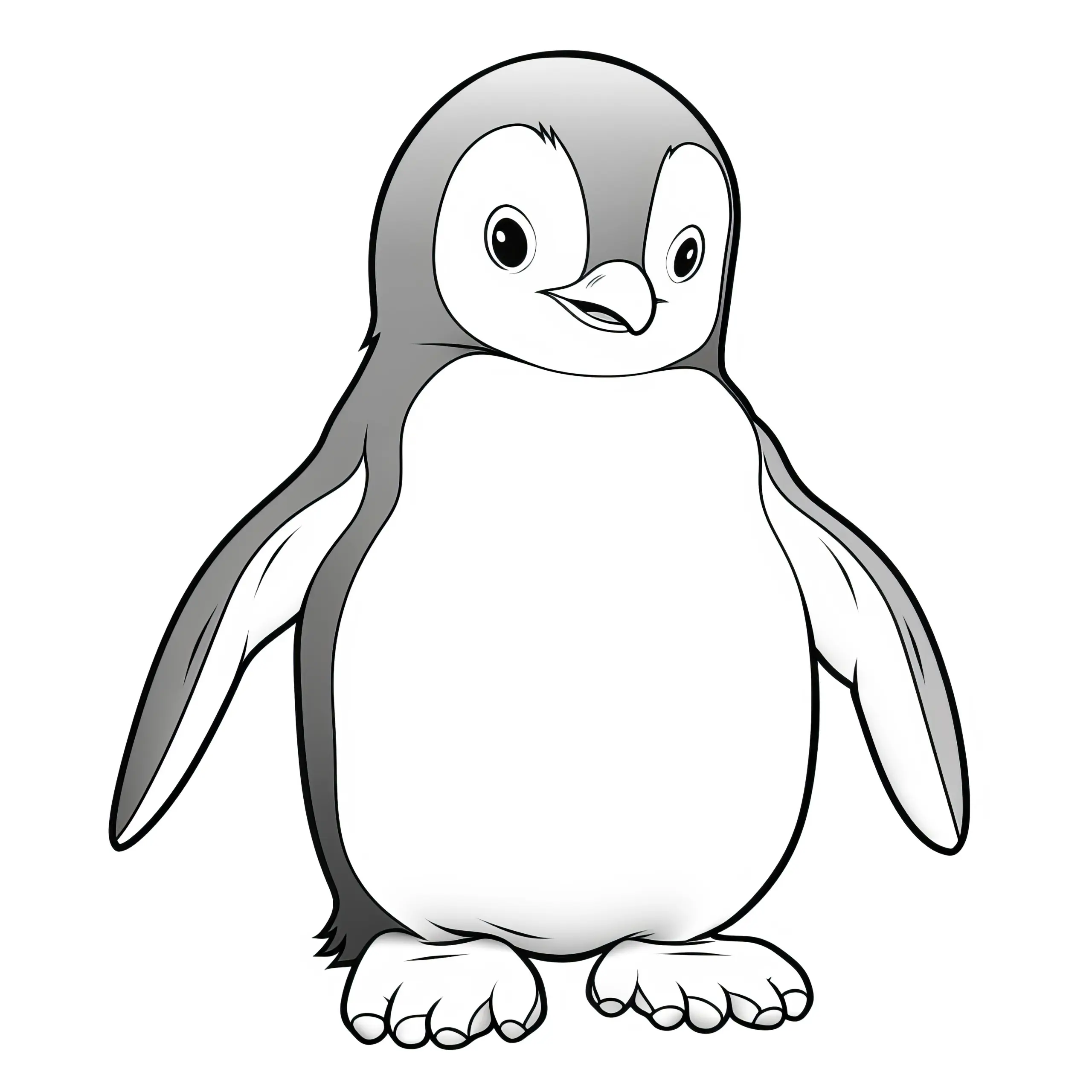Süßes Pinguin-Kind: Einfaches Ausmalbild für Kinder (Kostenlos)