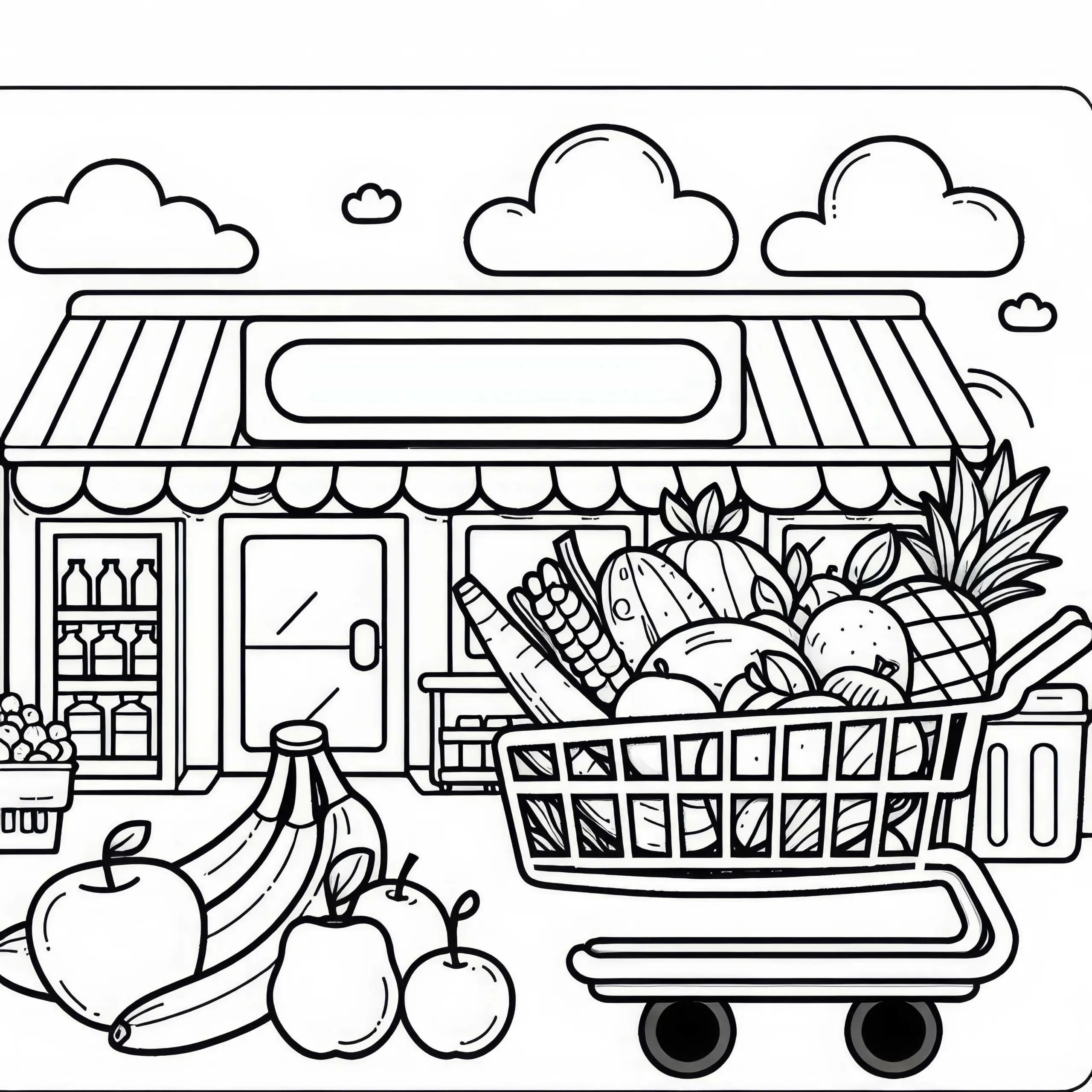 Supermarkt Ausmalbild Kostenlos