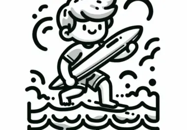 Surfen Malvorlage für dein Hobby – Kostenlos zum Download