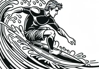 Surfer Ausmalbild Kostenlos
