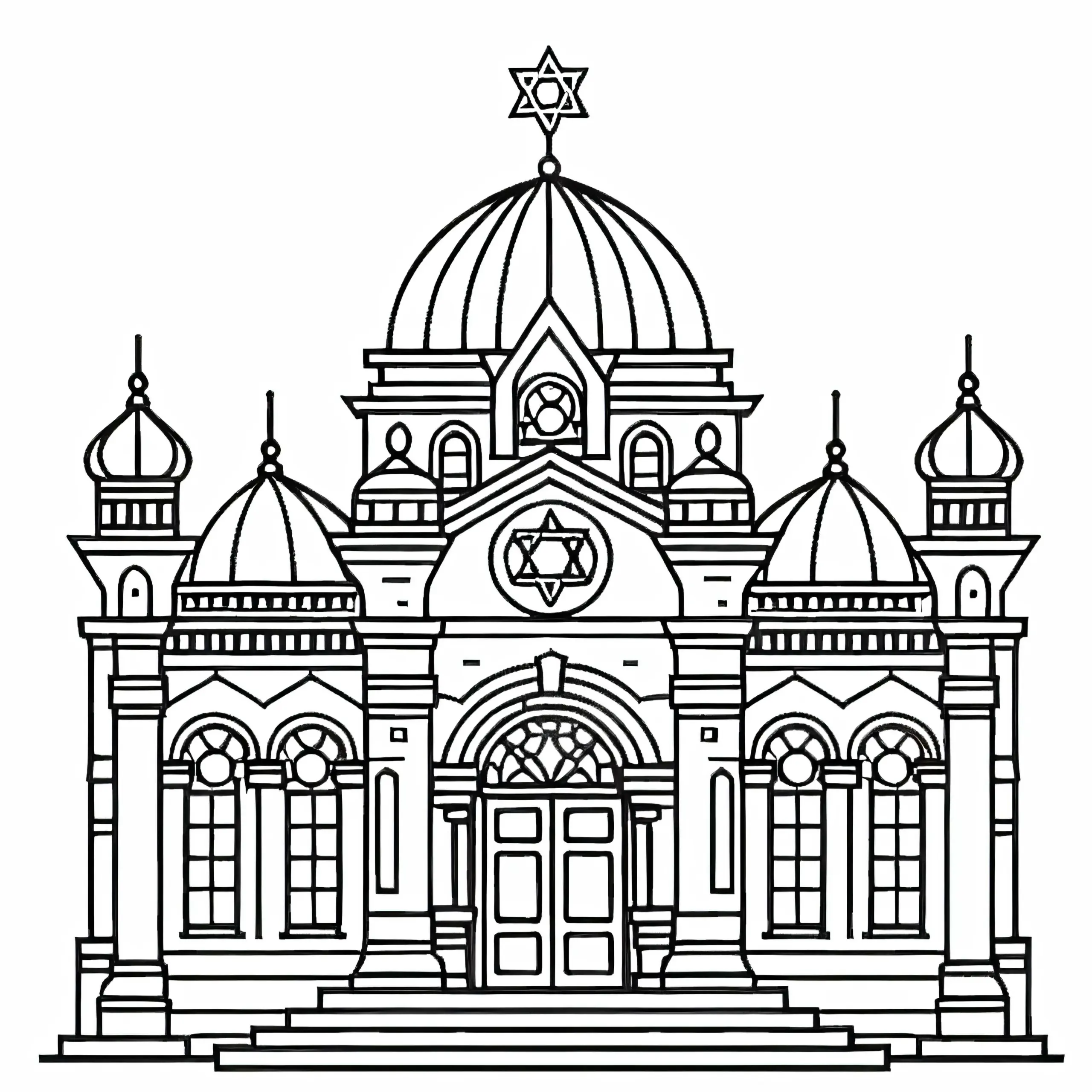 Ausmalbild einer Synagoge als Malvorlage gratis