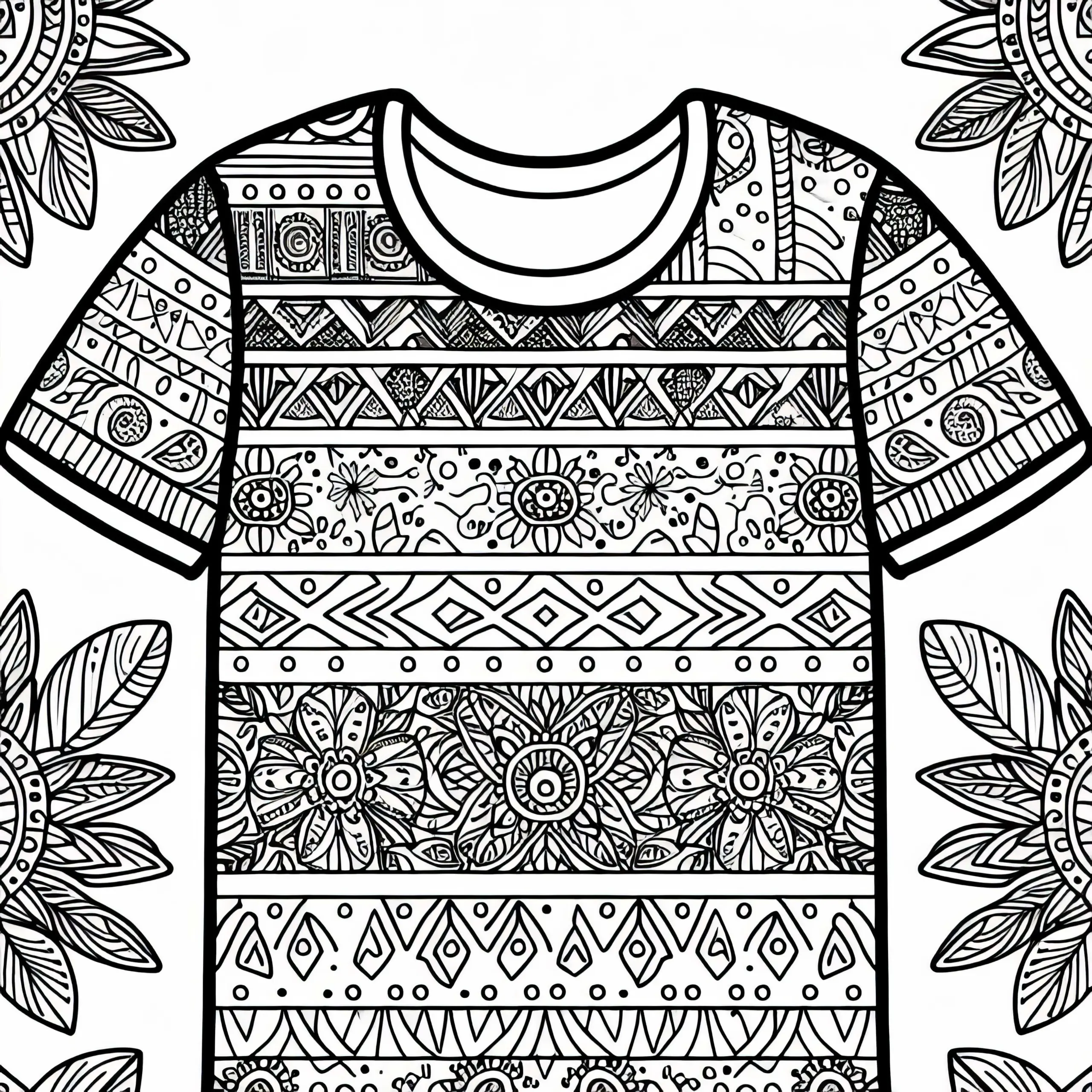 T-Shirt Malvorlage für Kleidung – Kostenloses Ausmalbild